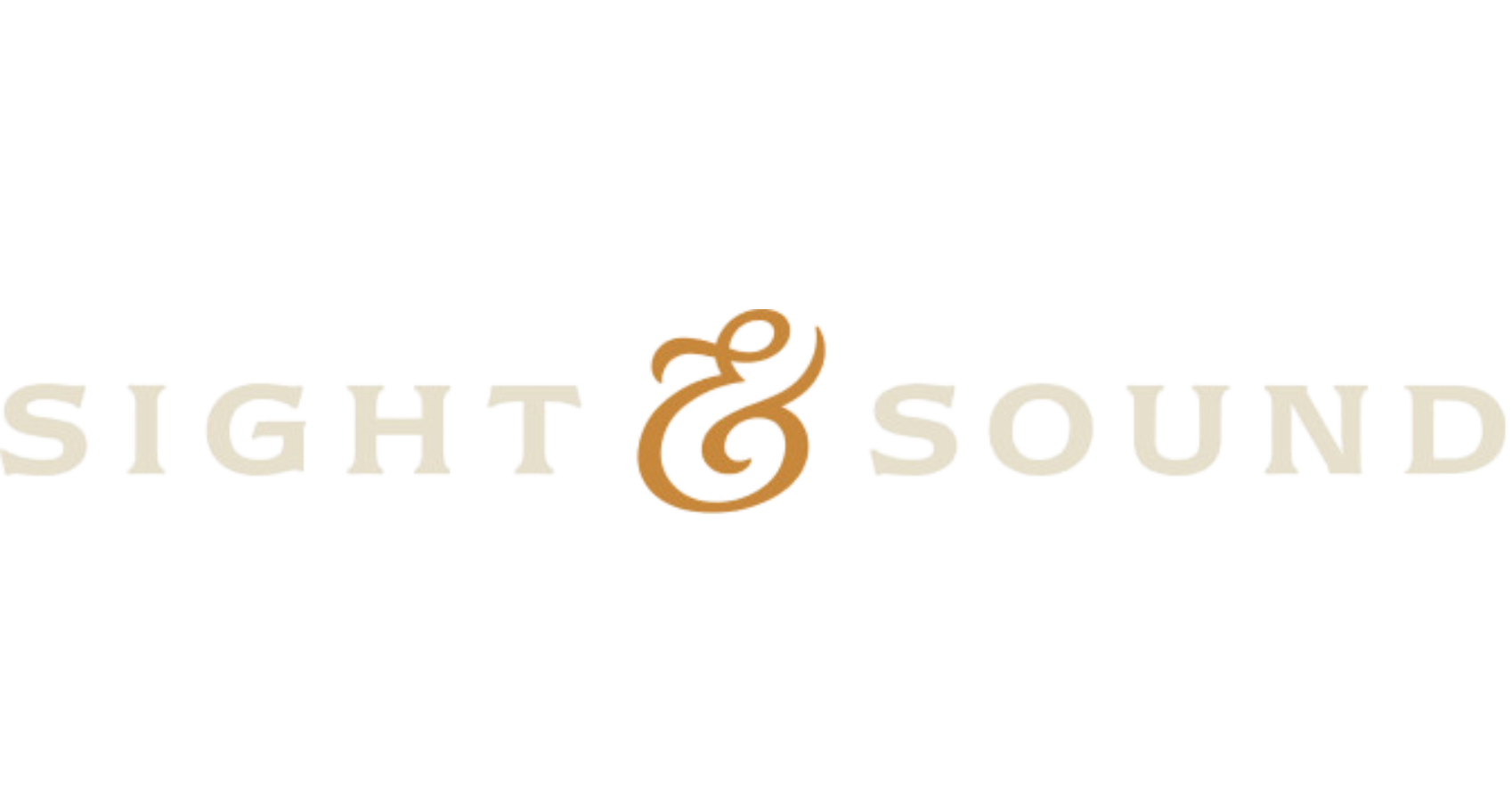 Logo for Sight & Sound with the words "SIGHT" and "SOUND" separated by an ornate ampersand symbol.
