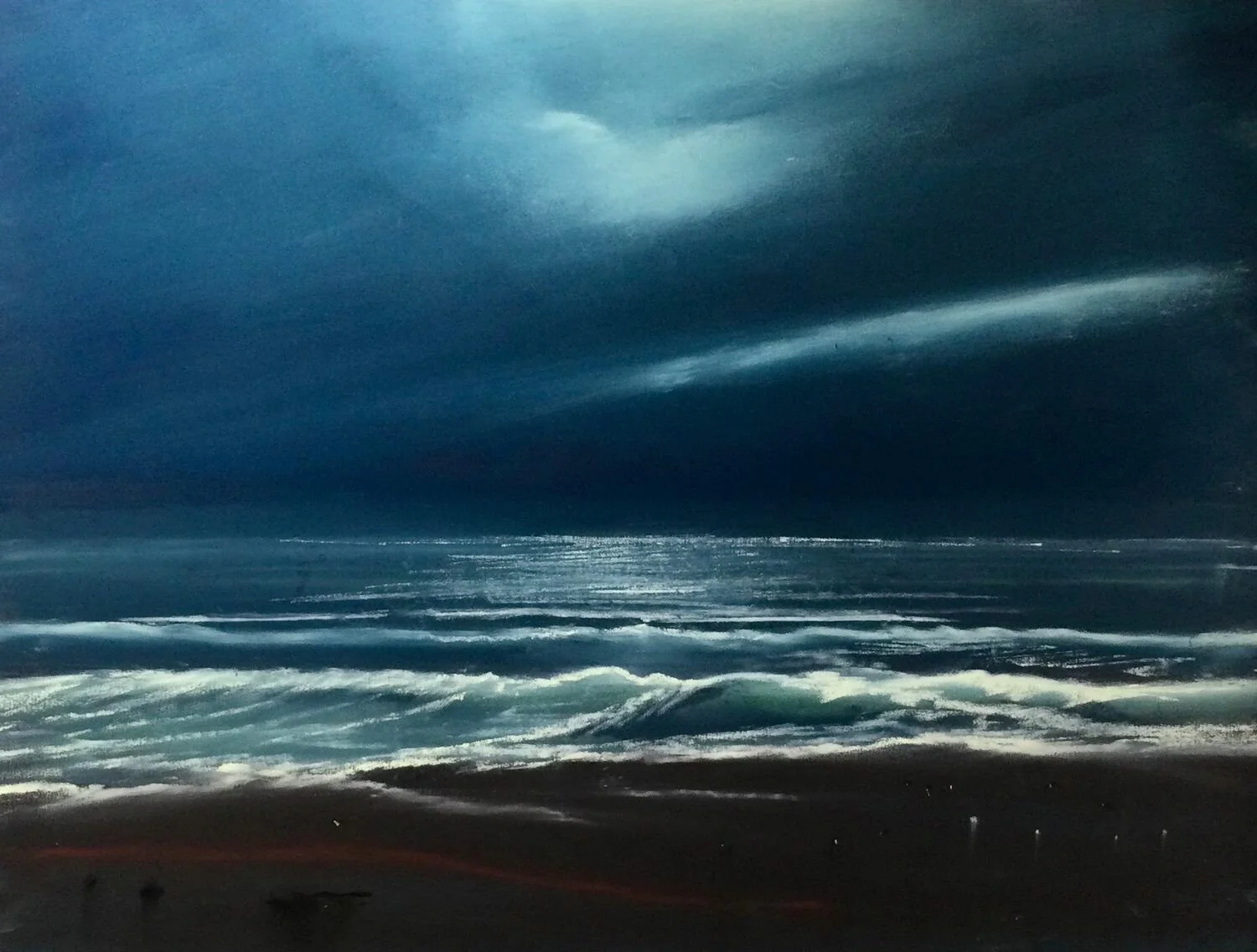 Honorable mention  
Karl Fehrenbach, “Mooncrest” 

“A strong night seascape. The relationship between sky light and its water reflection shows real understanding of the scene, and the moonlit clouds are convincingly rendered — no easy feat.”
