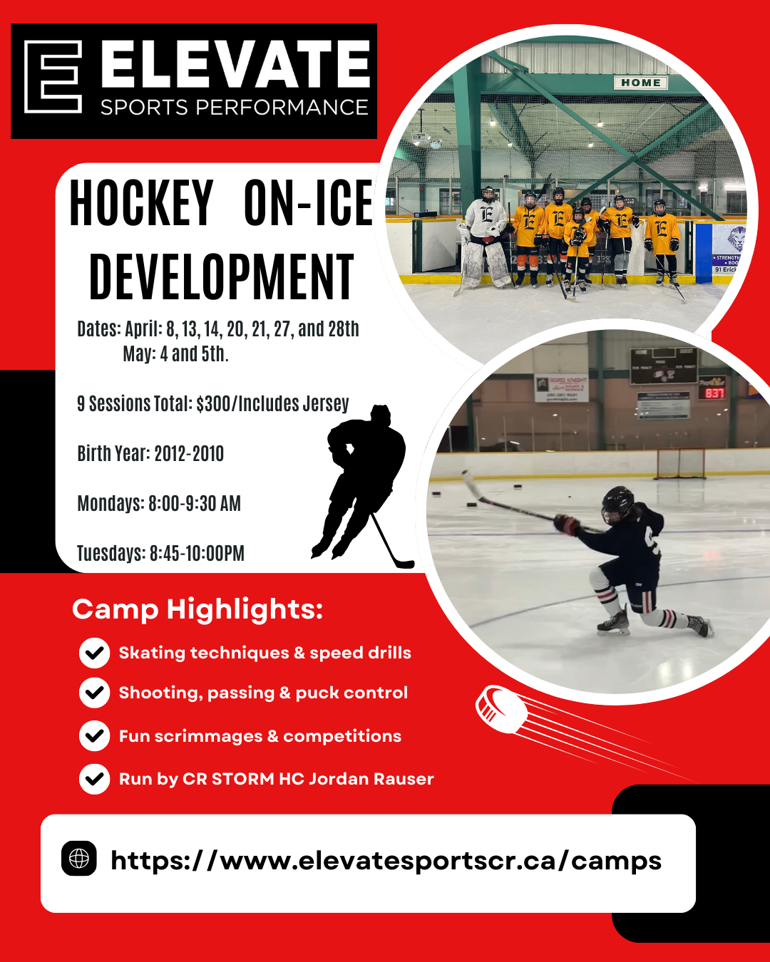 Spring On-ice Development Sessions (2012-2010 Born Players)