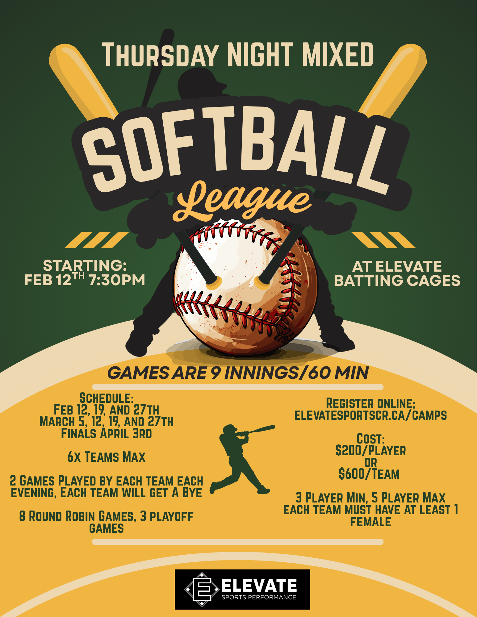 Mixed Softball League (Individual Registration)