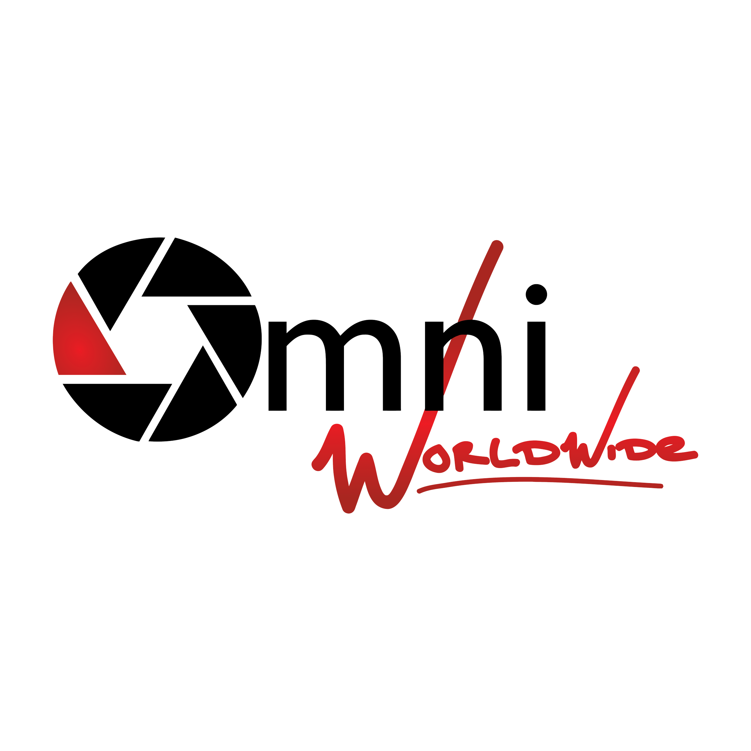 omniworldwide red and black logo