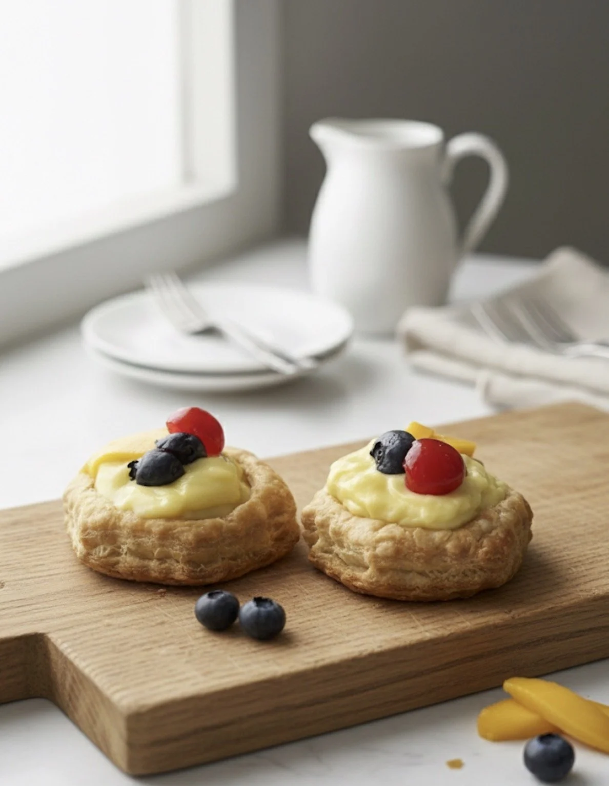 Puff pastry fruit tart
