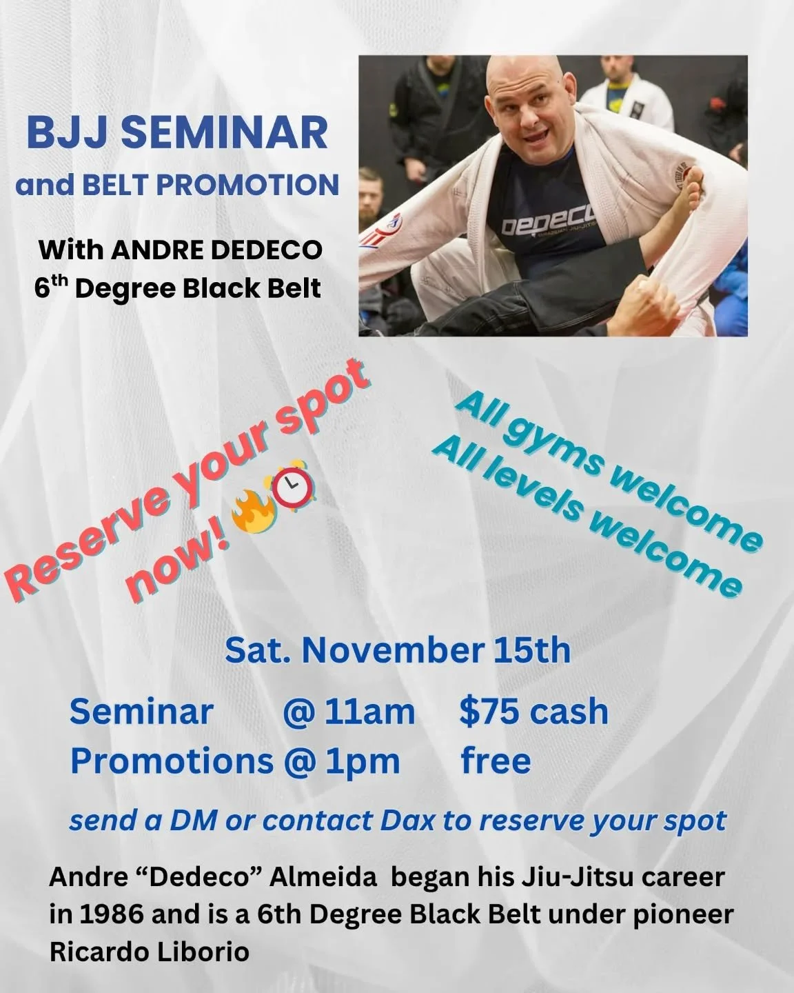 Please don't wait, reserve your spot now for this big event! Contact Dax ASAP 🔥⏰