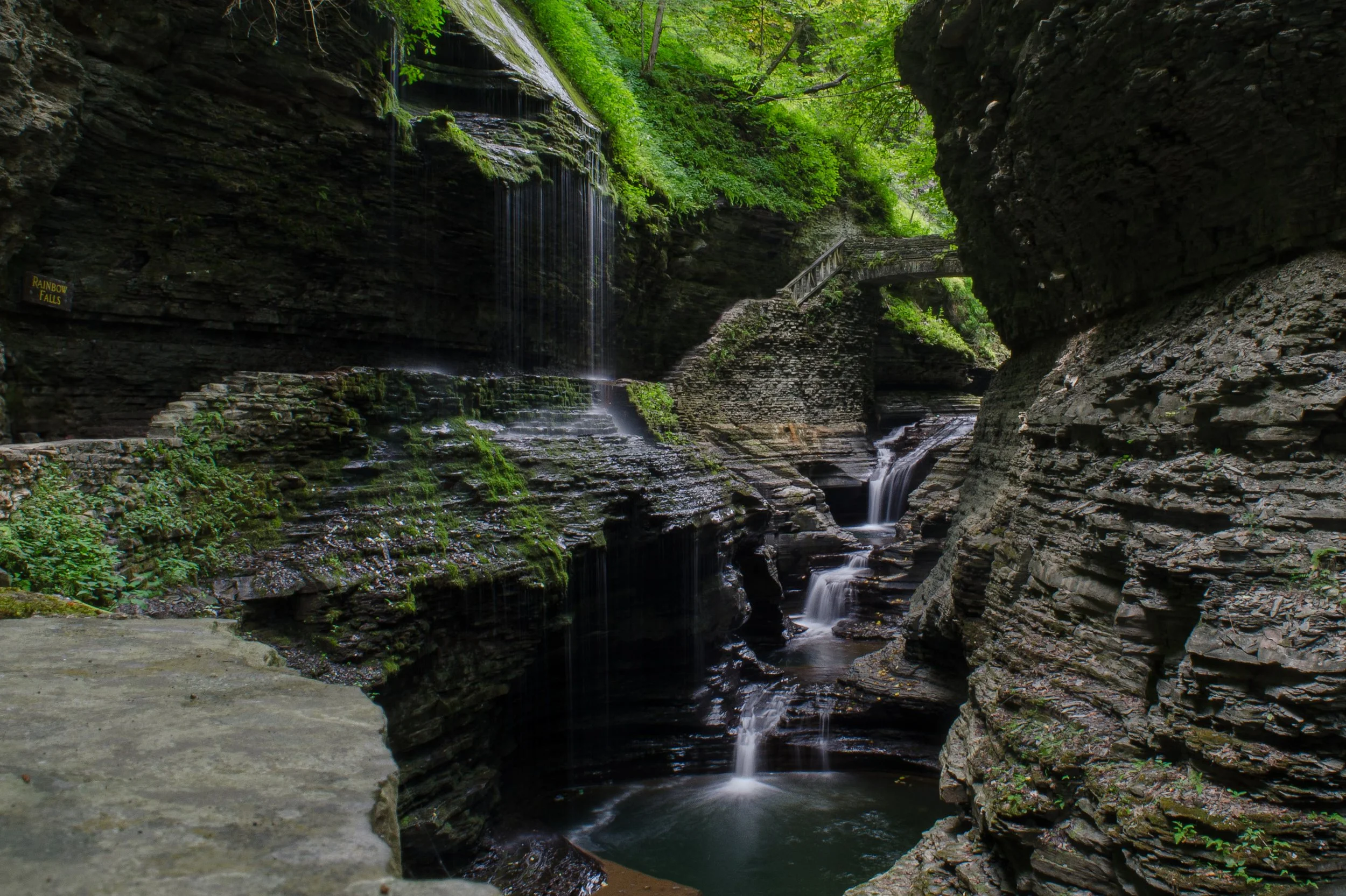The Rainbow Falls in Watkins Glen, N.Y. on Aug. 16, 2025.