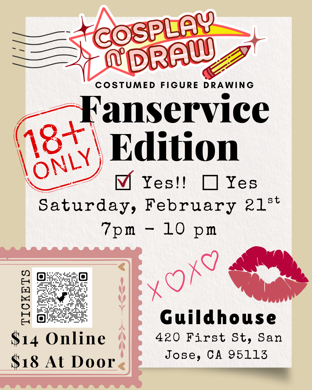 Cosplay n' Draw Fan Service Edition: 18+ Figure Drawing [Backroom]