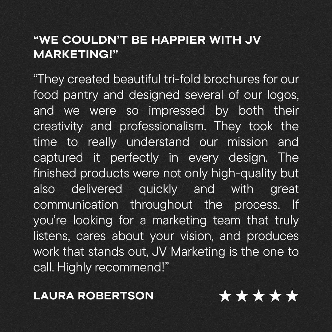 A testimonial from one of our amazing clients that we love working with regularly, whether it&rsquo;s trifold designs, graphics, or website needs.