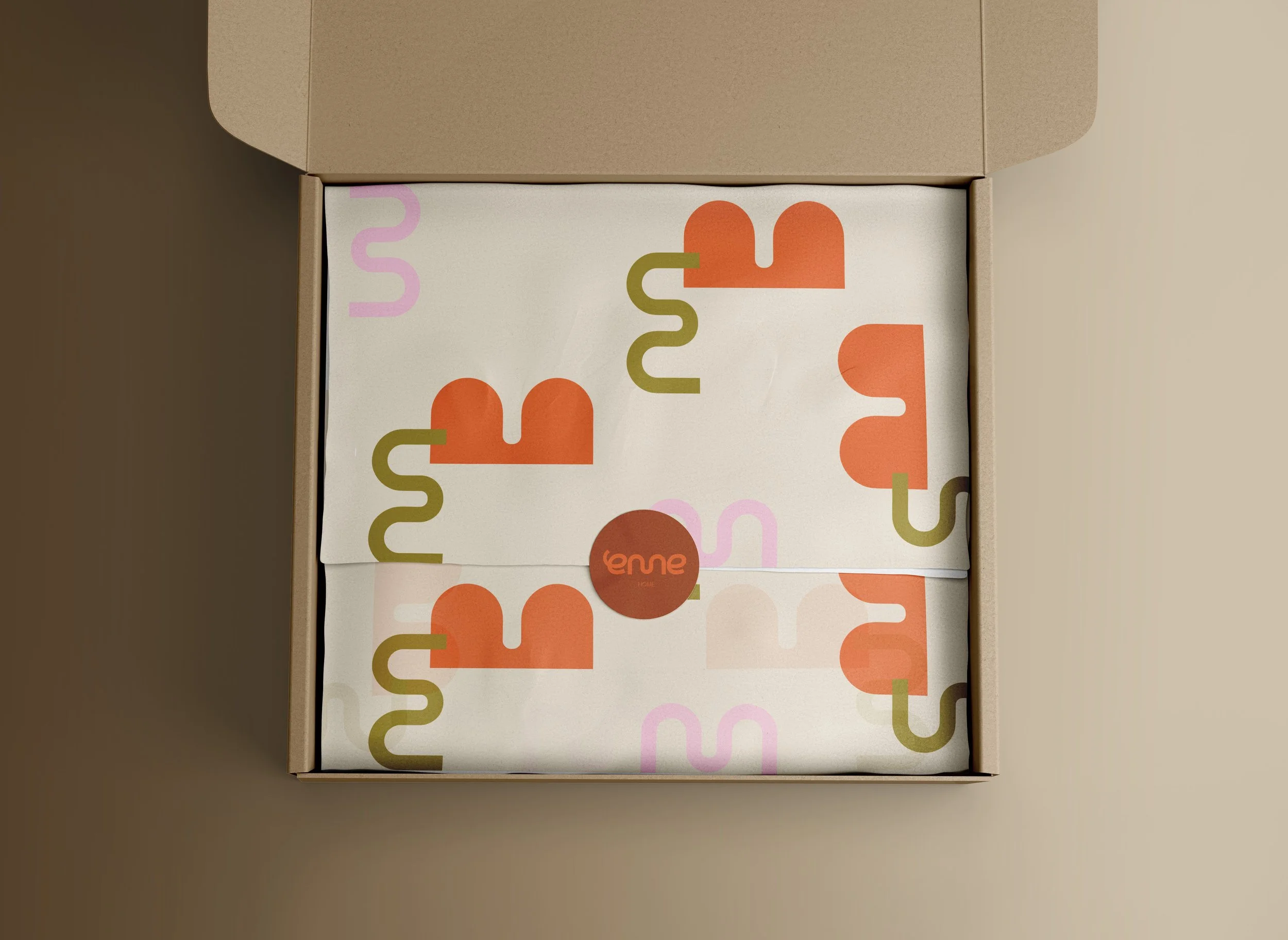 mockup papel seda eme home em paleta de cor outono quente
