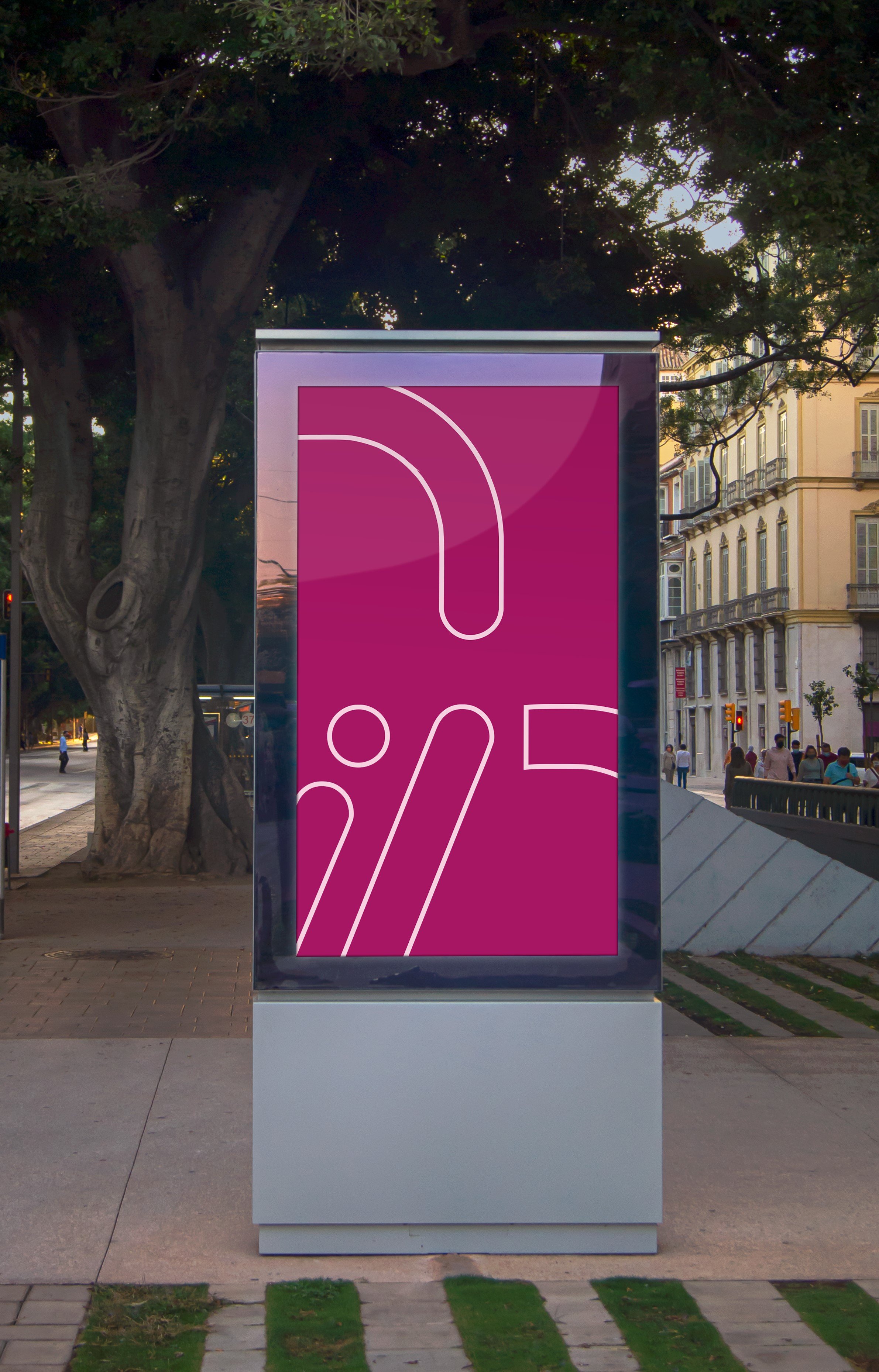 mockup de painel publicitário na rua com a identidade visual da marca Ingrid Dias