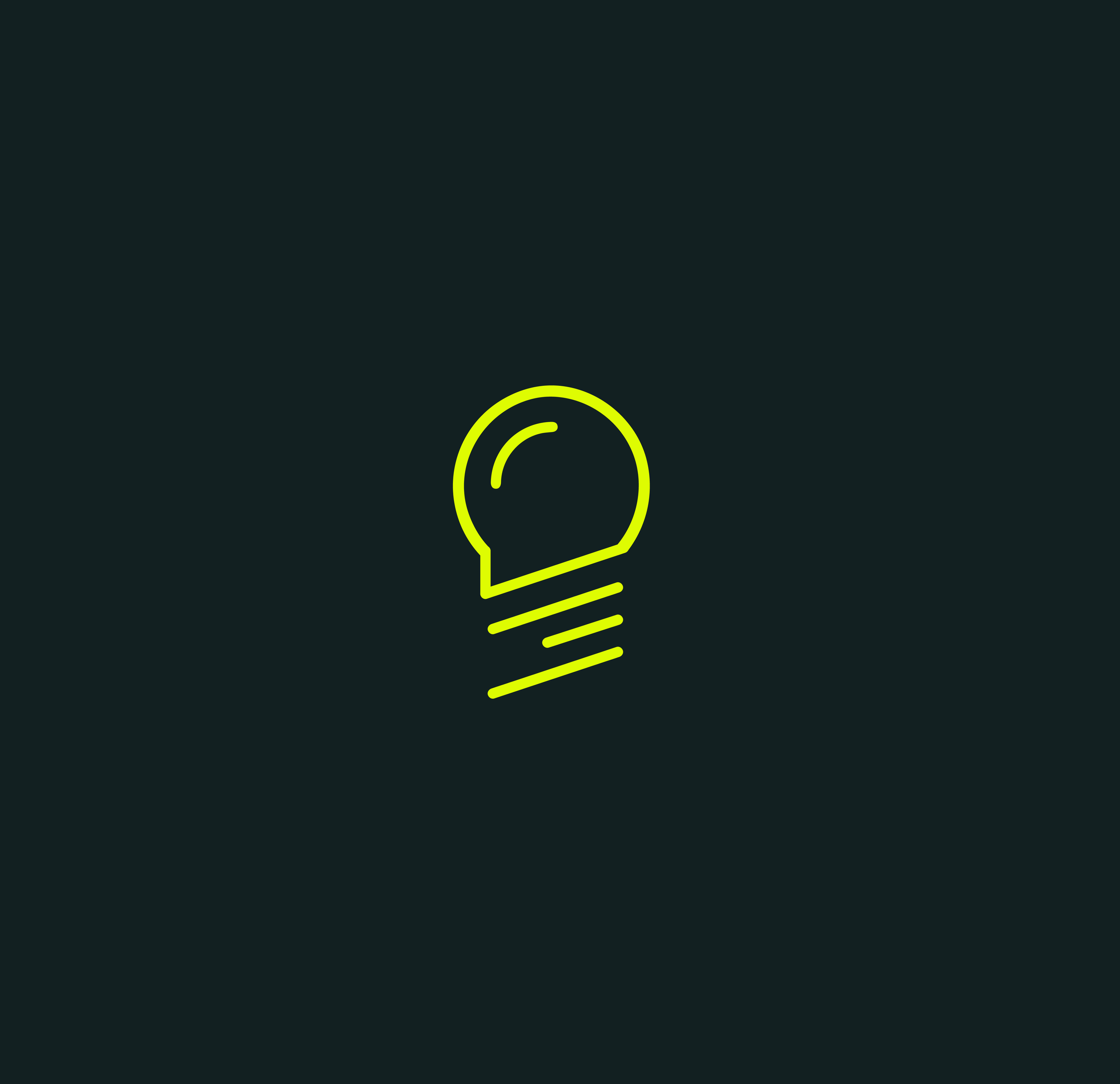 ícone da marca Alana Miranda: traços finos que formam uma lâmpada