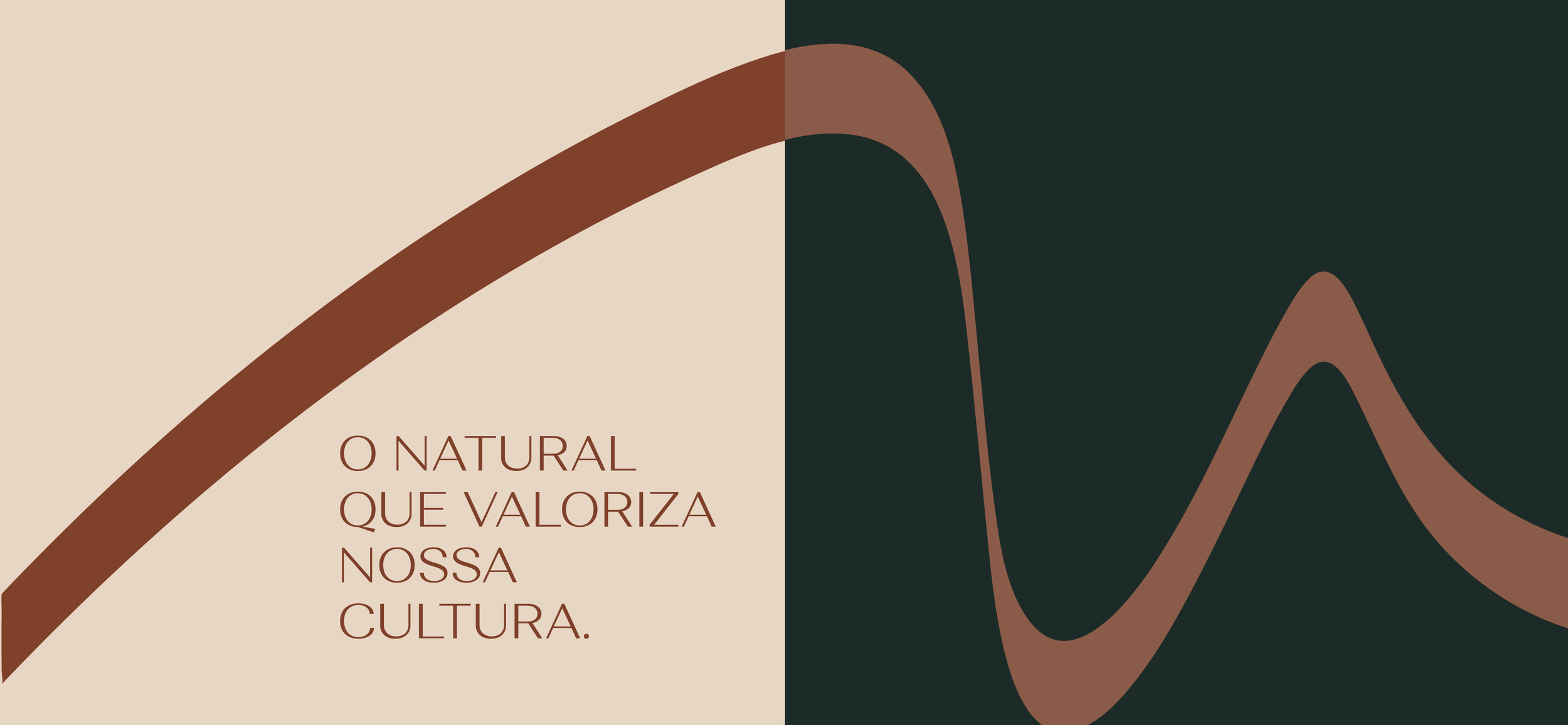 Arte com a identidade visual da marca Manoela Kalif e o slogan: "o natural que valoriza nossa cultura."