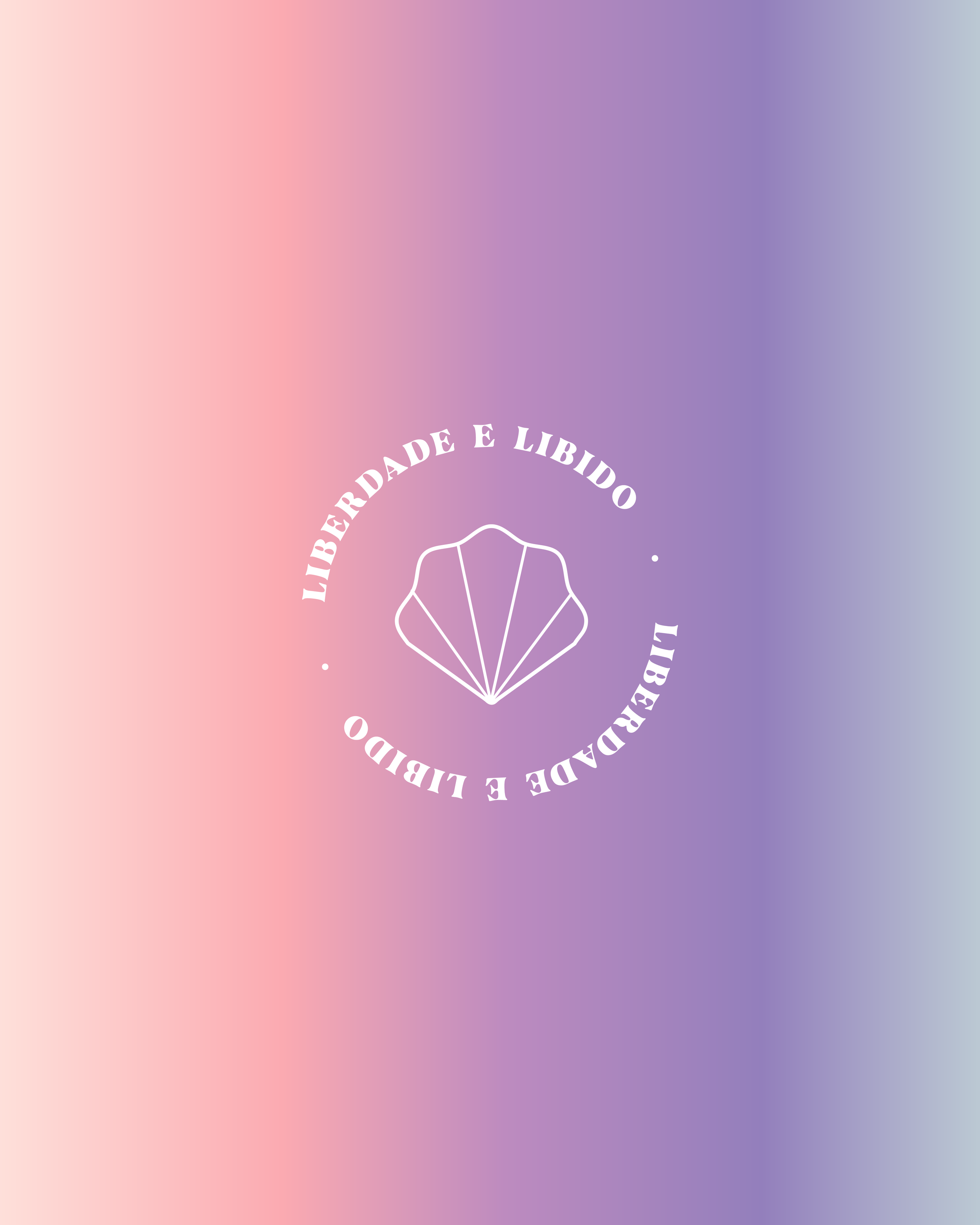 selo da marca com o elemento de concha e o slogan: liberdade e libido