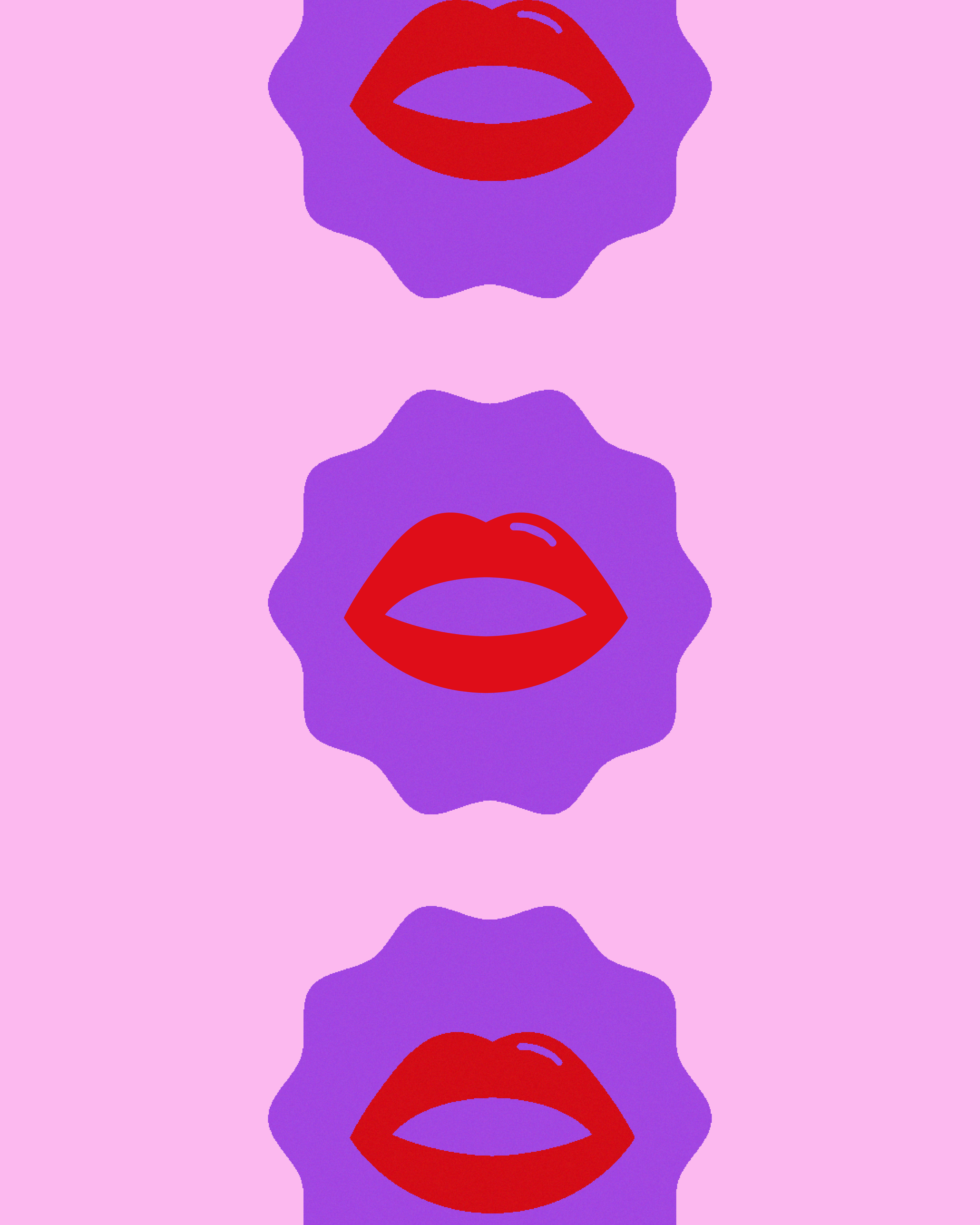 arte com selo com a boquinha, um dos elementos da identidade visual