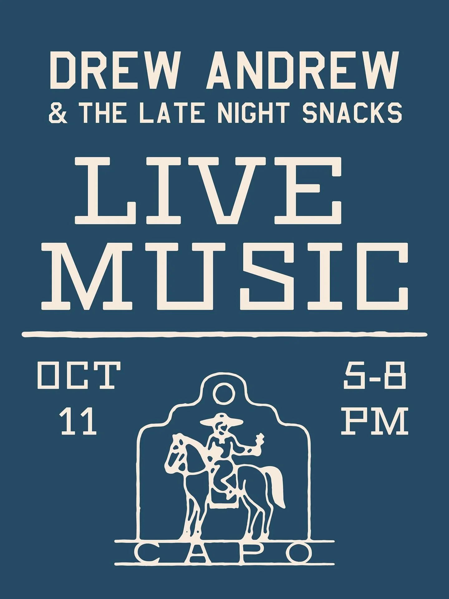 Join us for @drewandrew_music Saturday, October 11th, 5-8pm, at Capo Leisure House. 〰️🎶