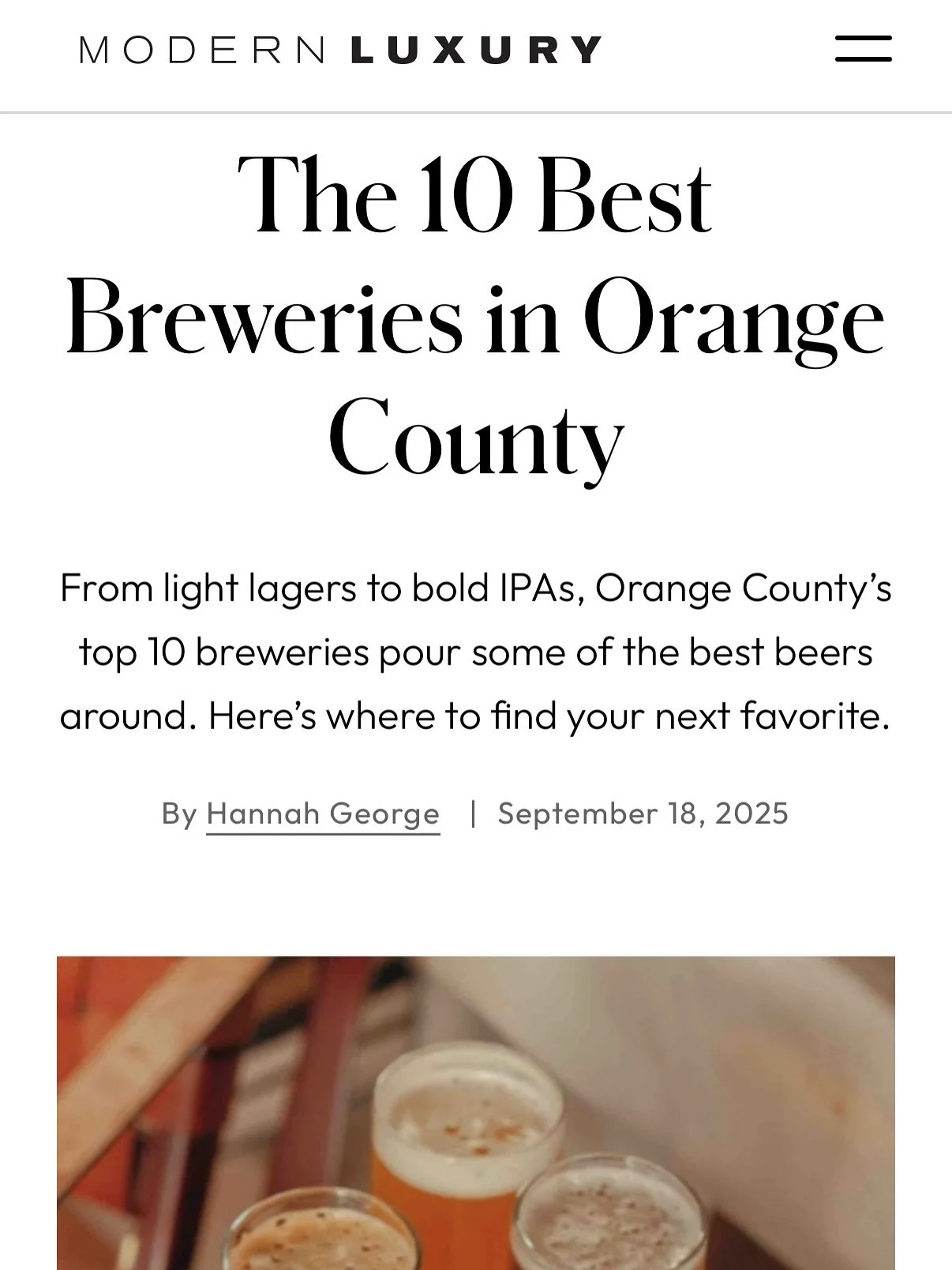 A big thank you to our friends at @rivieramagazineoc for featuring us in their Fall issue. We&rsquo;re raising a glass to life in the leisure lane &mdash; cheers! 🍻
