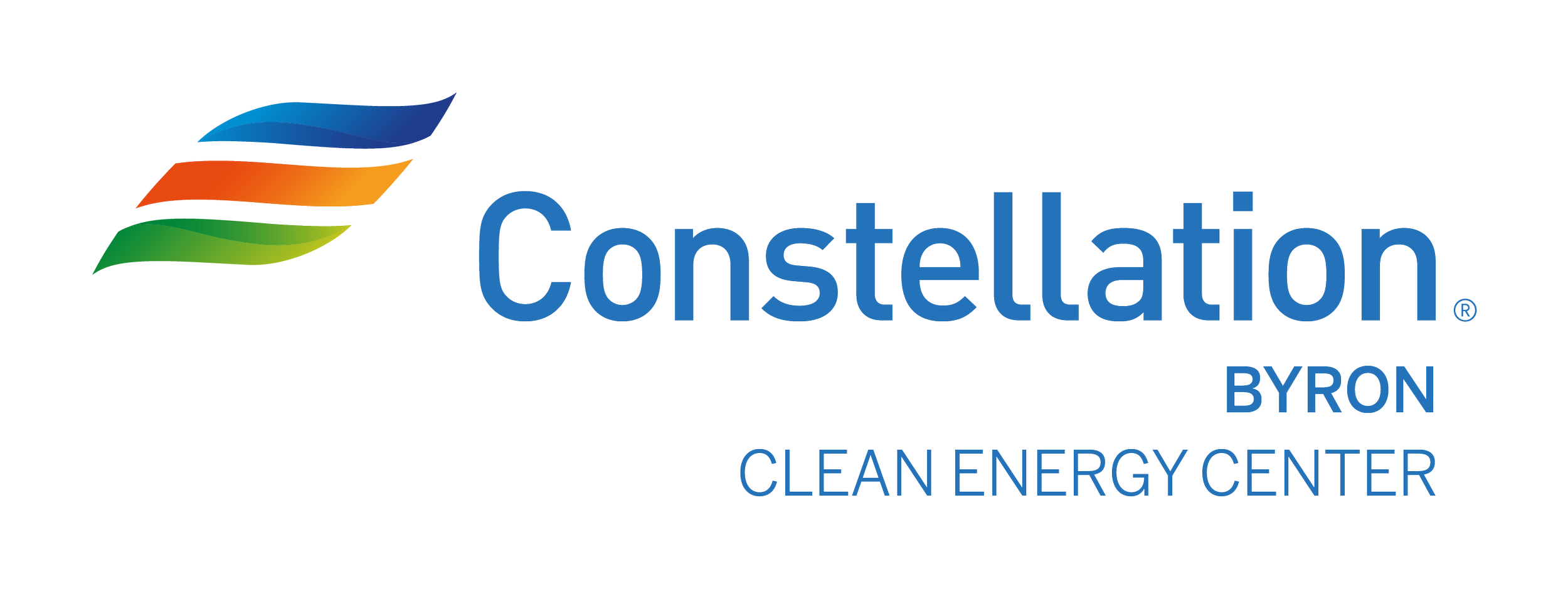 Logo of Constellation Byron Clean Energy Center, featuring stylized multicolored leaves and the text 'Constellation Byron' with 'Clean Energy Center' underneath.