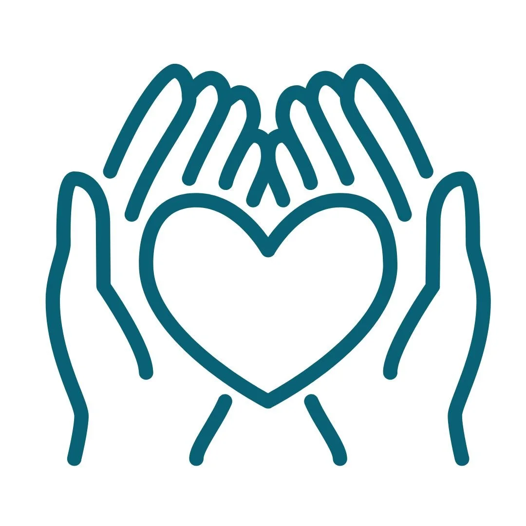 Picto of a heart inside of a set of hands