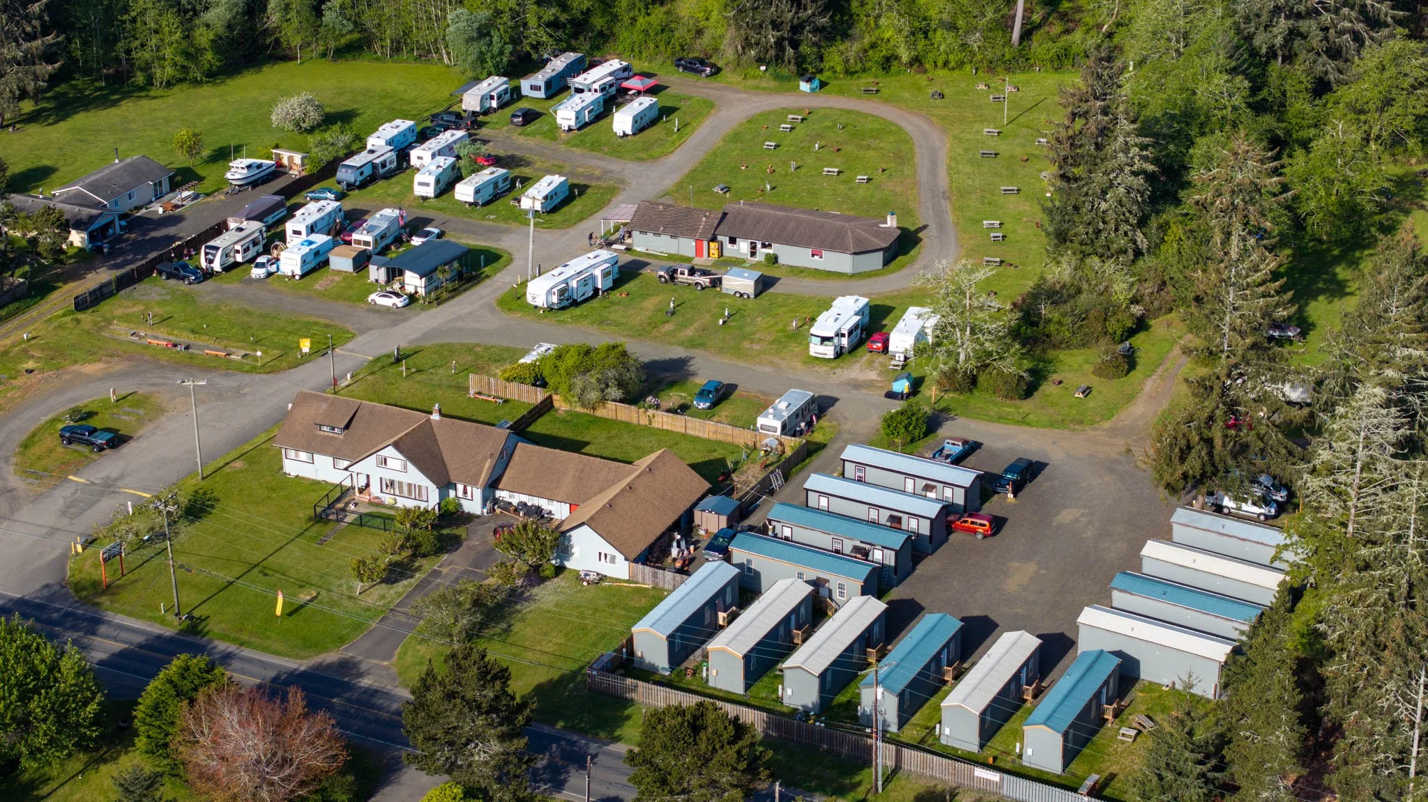 drone photography in westport washington of Kila Hana RV park