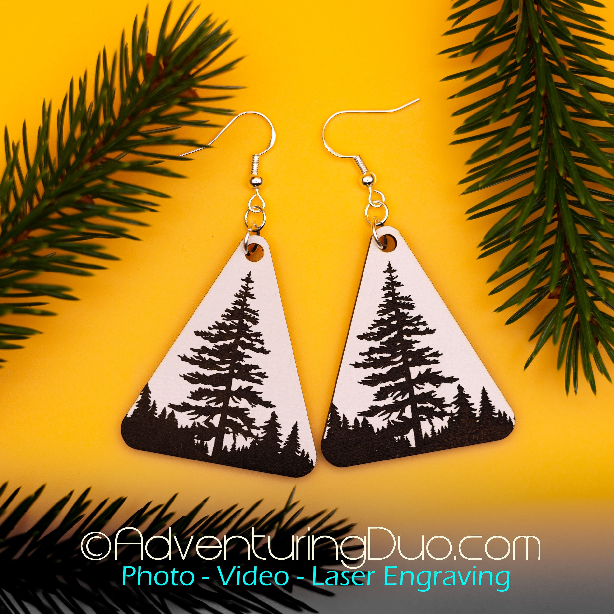 Nature-Inspired Evergreen Tree Earrings