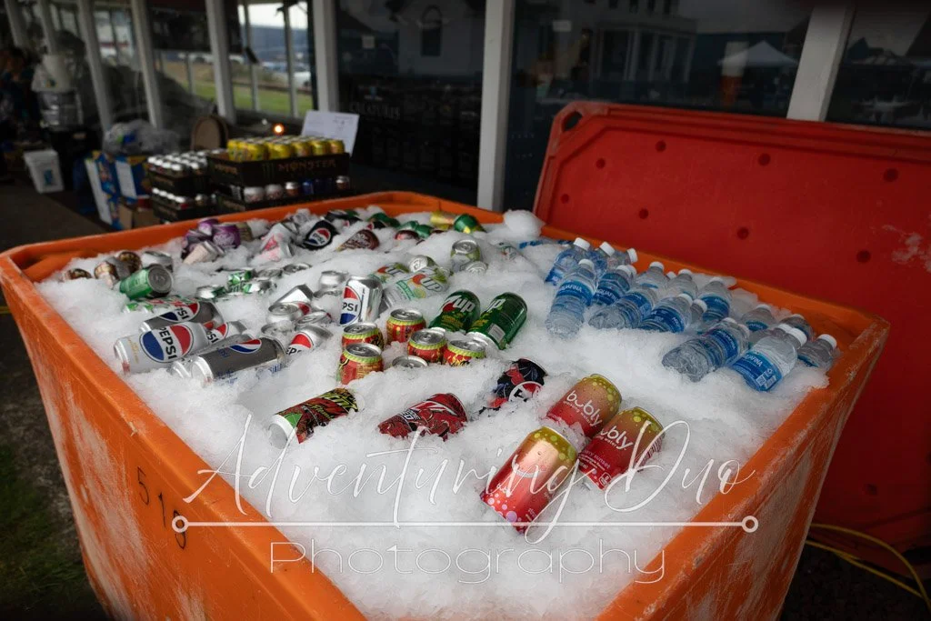 donated drinks being iced down ready for people to enjoy. westport, WA