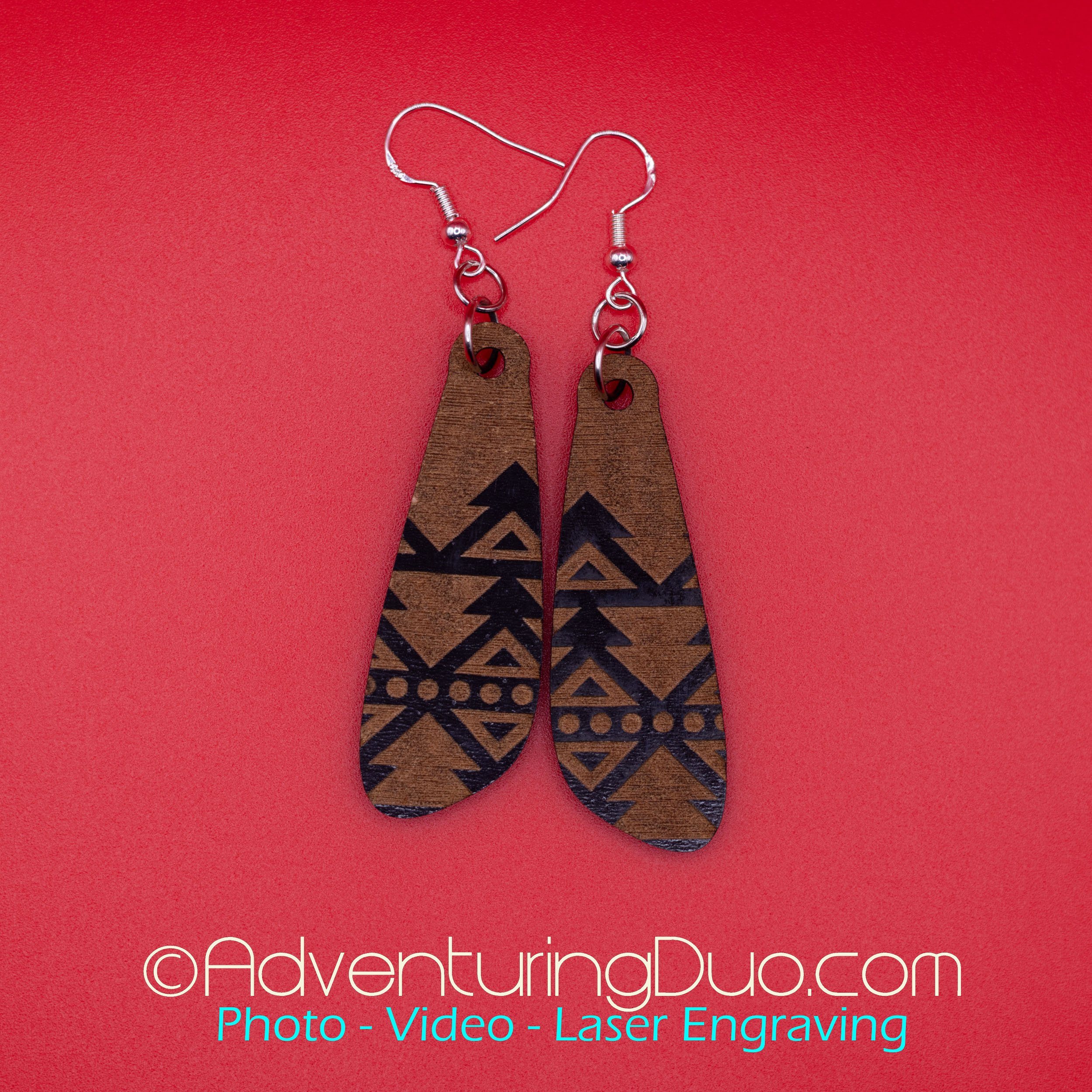 Tribal Aztec Pattern Drop Earrings
