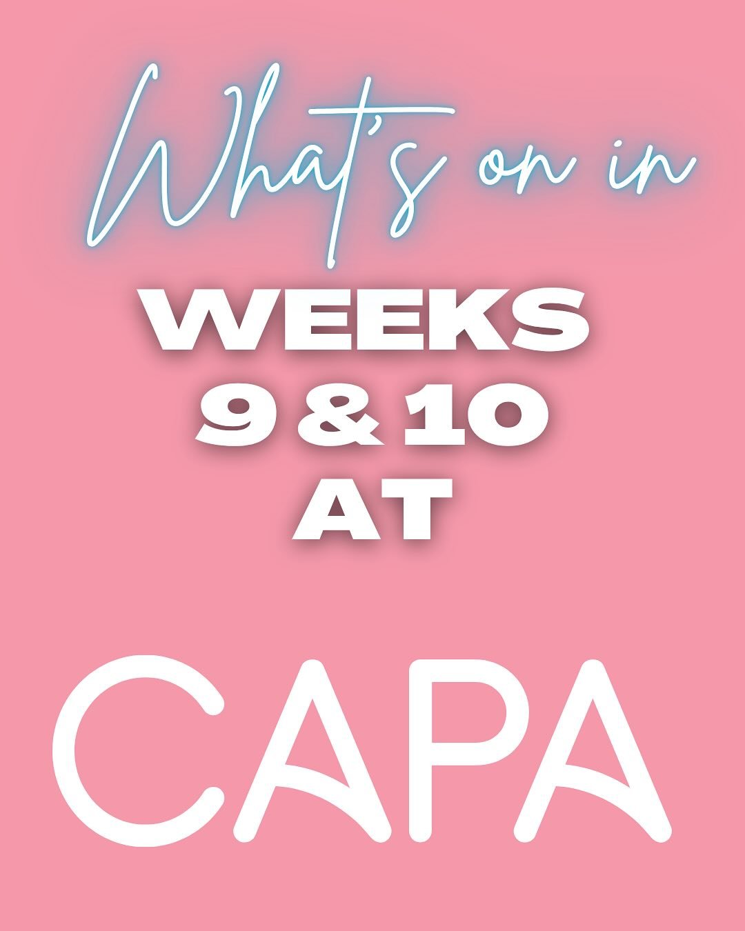 ✨ What&rsquo;s on at CAPA &ndash; Week 9/10 + Holiday Fun! ✨

From morning vibes to dance-filled days, there&rsquo;s so much happening &mdash; don&rsquo;t miss a beat! 🙌💛

🌞 Morning Movement
Mon&ndash;Fri | 7:00&ndash;7:15 AM
💛 $10/week | Open to