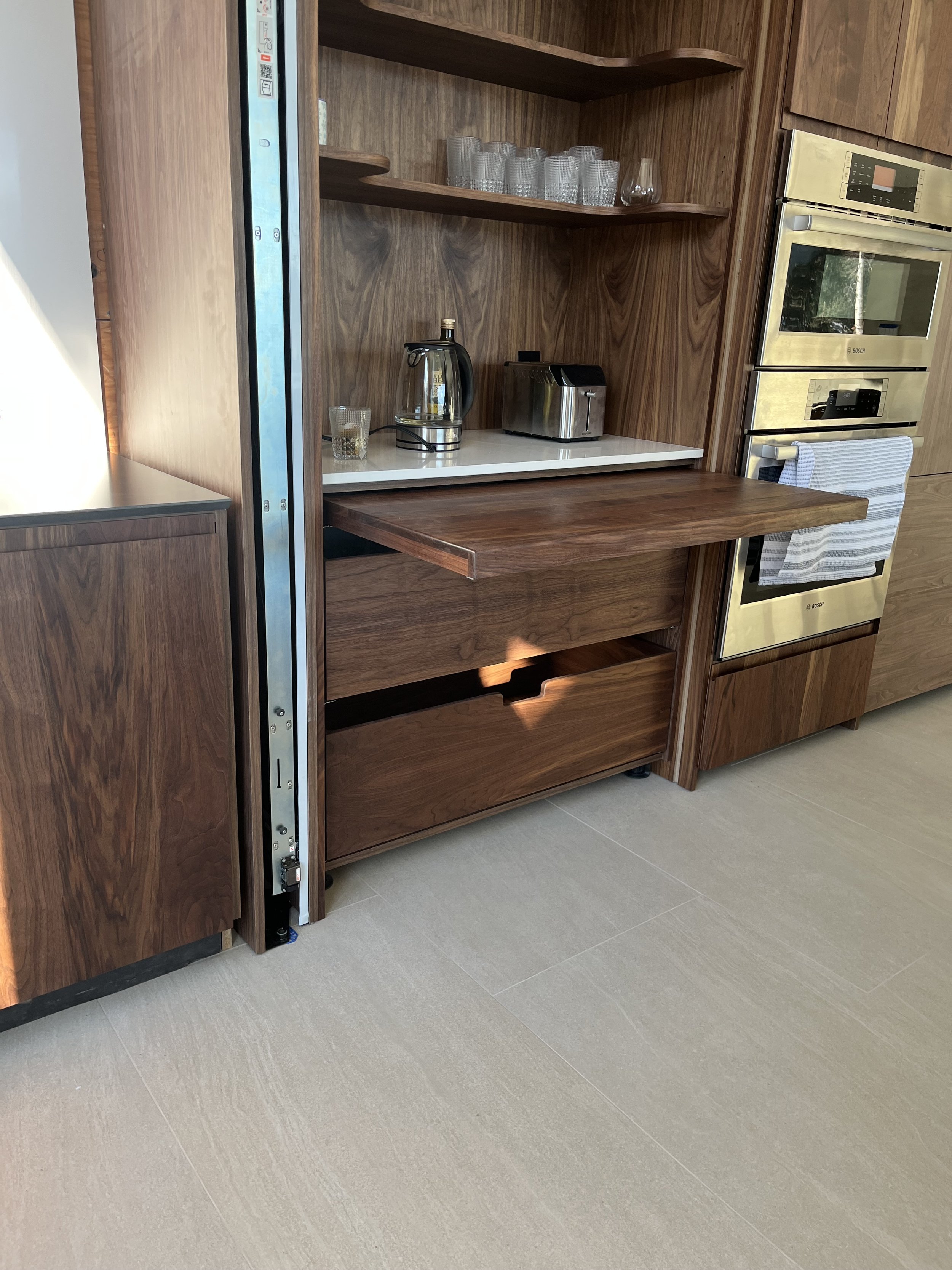 Custom walnut kitchen