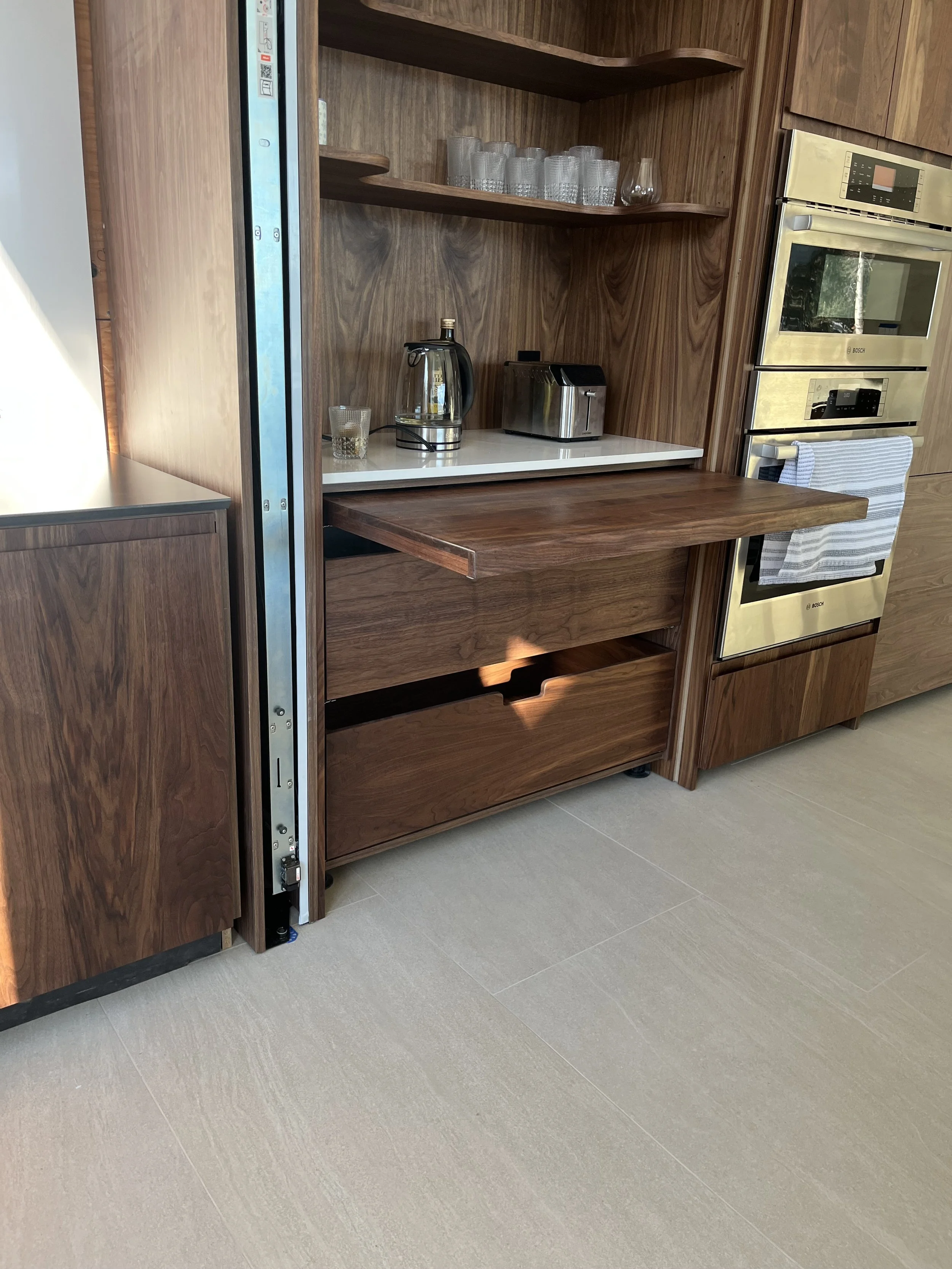 Custom walnut kitchen