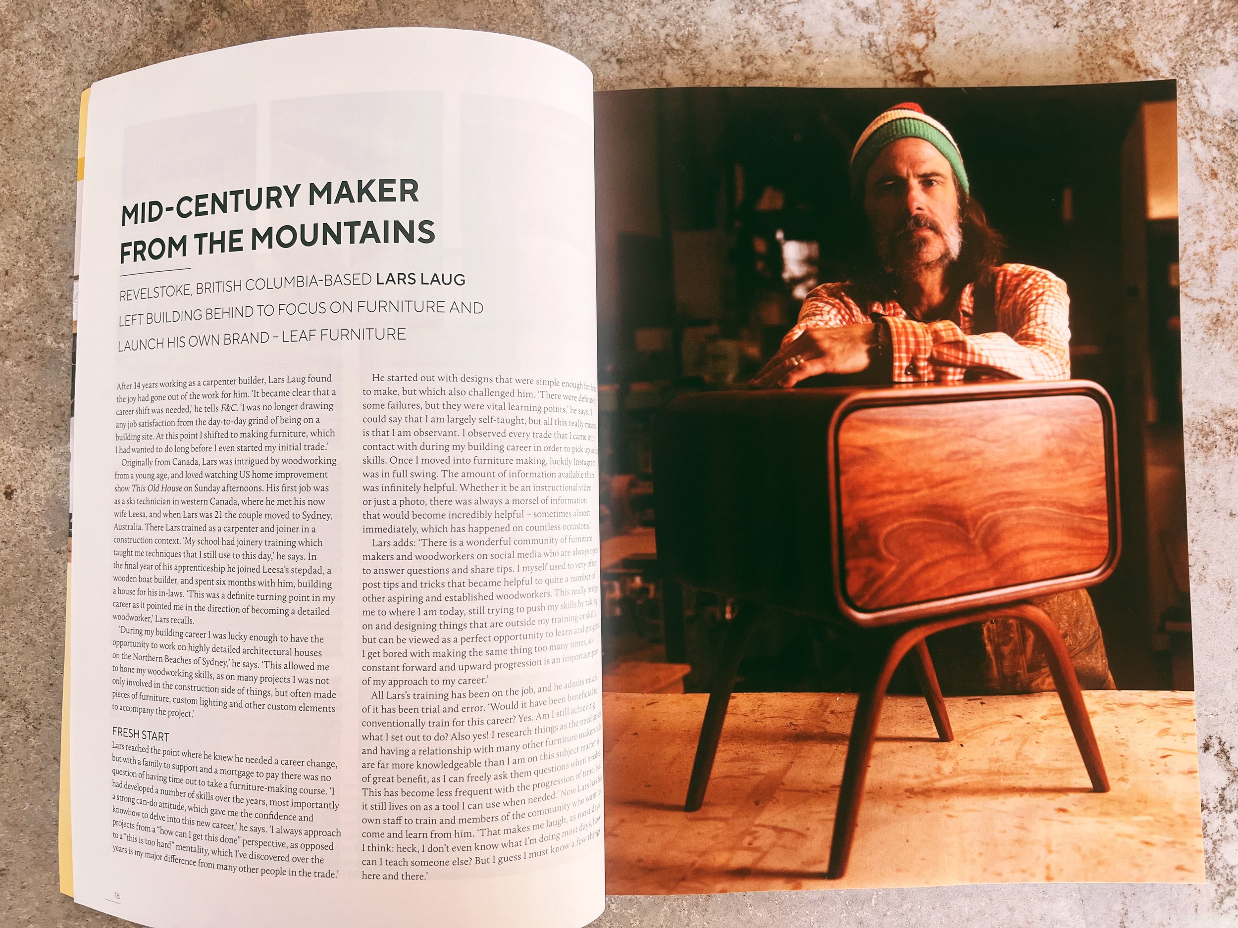 Leaf Furniture artical in UK base woodworking magazine