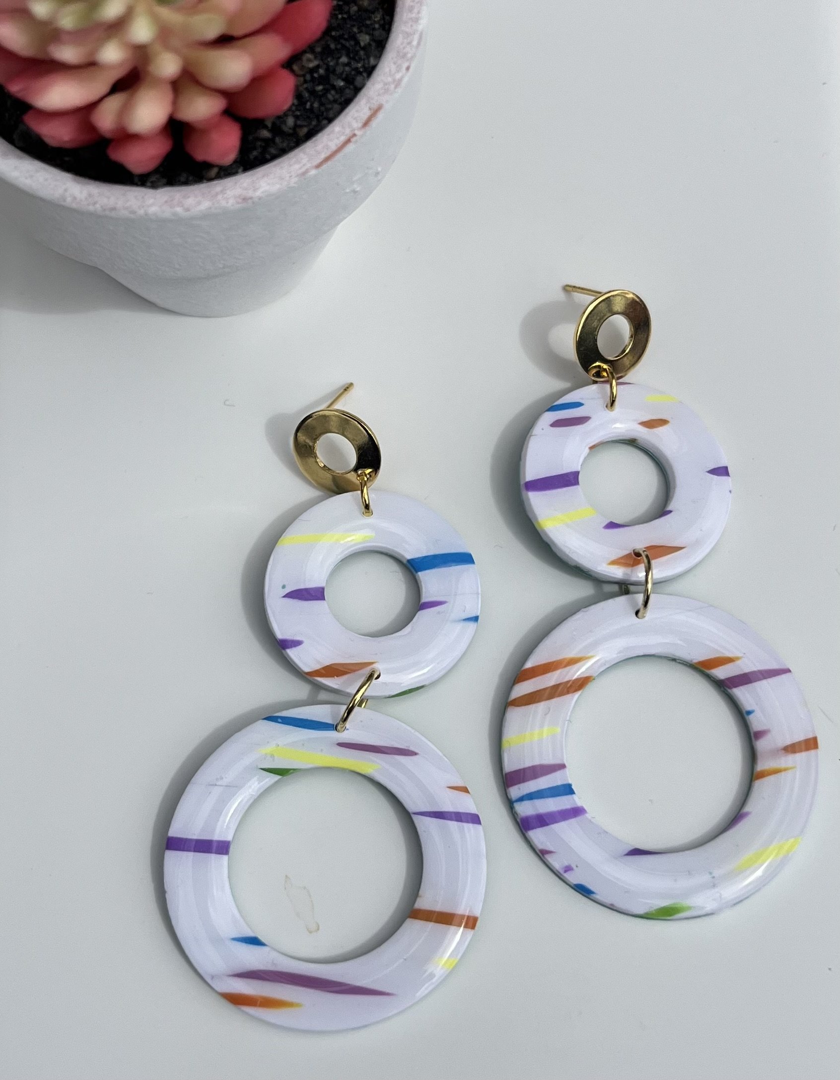 Multi-color Circle Dangles