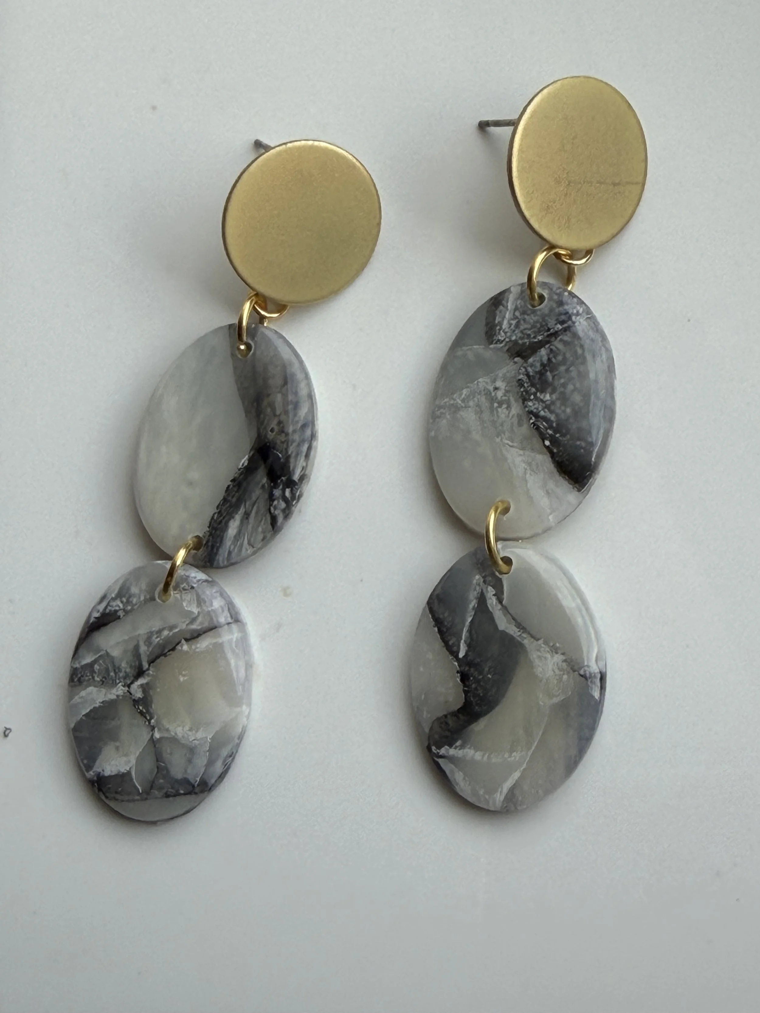 Marble Oval Dangles