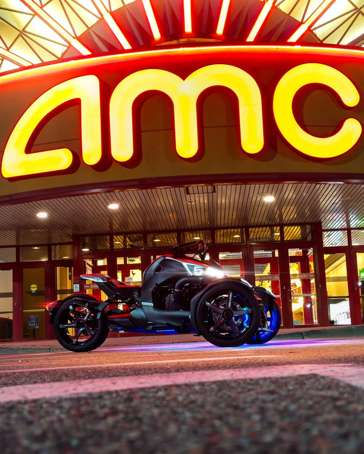 Late night movie run with my day ones @idealconcepts  @princeali_91 🎬 Pulled up to AMC on my custom Can-Am Ryker and couldn&rsquo;t help but feel that old-school thrill&mdash;just like riding my 3-wheeler to a friend&rsquo;s place as a kid, hype to 