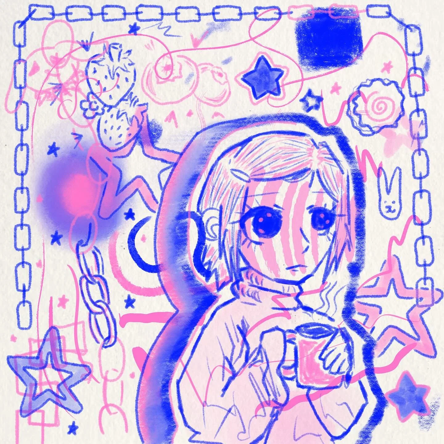 you ever just have fun and draw anymore? 🌀

been a little mia lately due to the cross country move but that will be changing oh so very soon💞

#pinkandblue #digitalsketchbook #kawaiistyle #cutestyle #kawaiidoodle