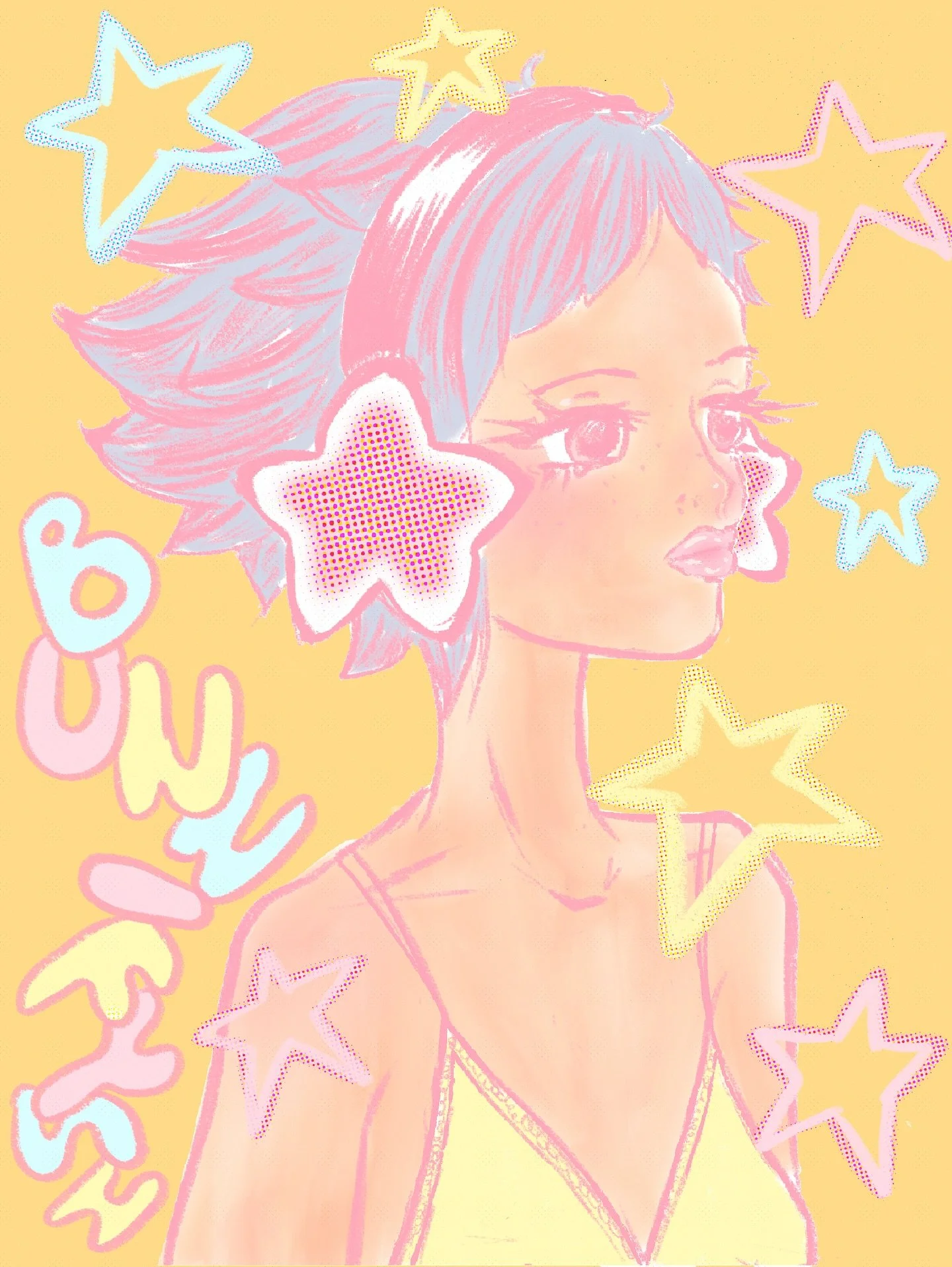 i'm getting better at this finishing what you started thing🤭 

went back and forth with the ipod bc the stars are supposed to be headphones, but i'll revisit that idea another date. 

which background do you like better?
