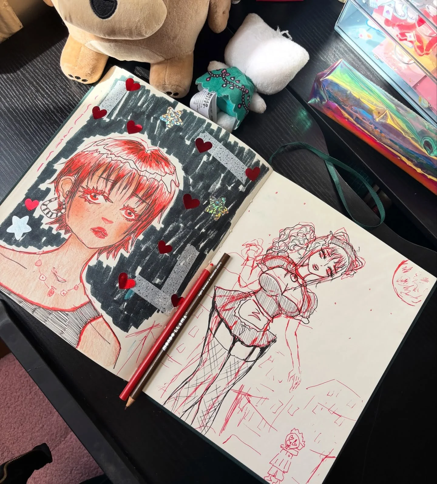 genuine sketchbook spread- let this be a reminder that your sketchbook should be whatever the HELL you want it to be. not every page has to be beautiful nor complete✨

#sketchbookspread #sketchbooktour #artistsupportingartist #createeveryday