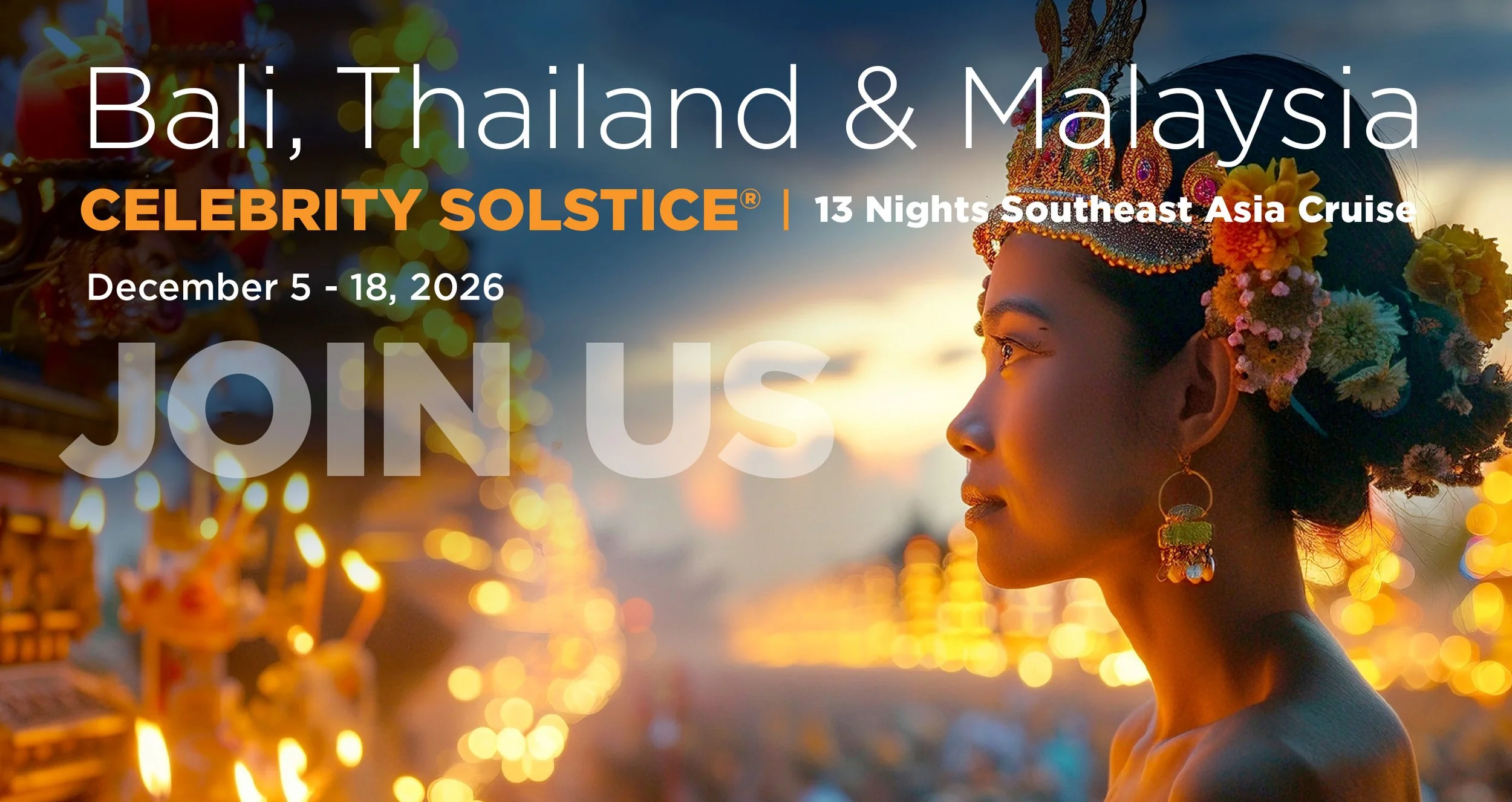 Bali Thailand Malaysia cruise header with woman in traditional dress