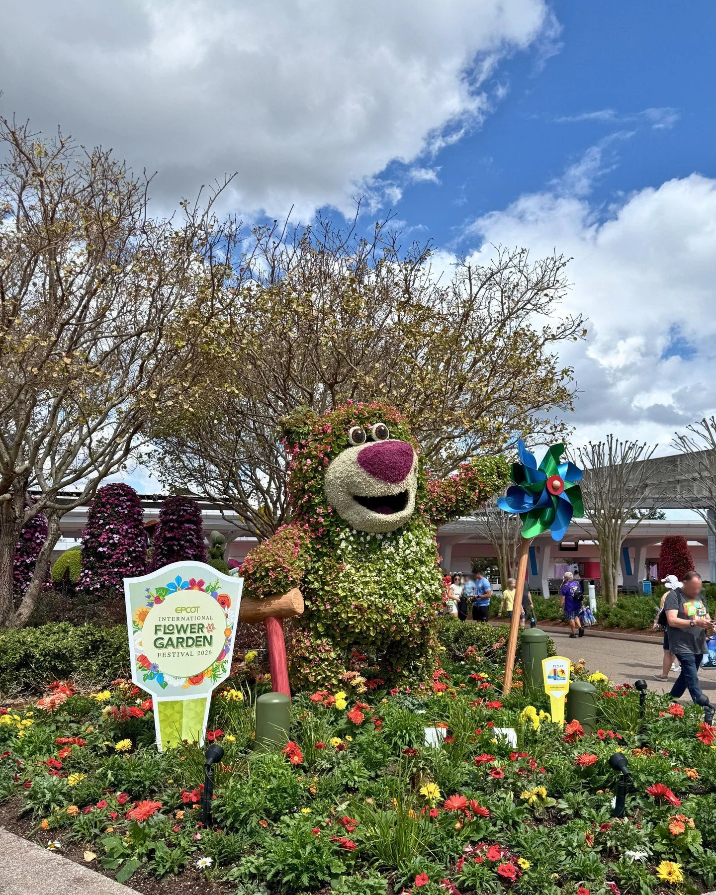 Is it even the Flower &amp; Garden Festival without the topiaries? 🌸📸 We found some of our Pixar favorites out in the gardens today! From the "strawberry-scented" Lotso, to Mike and Sulley heading back to university, these floral masterpi