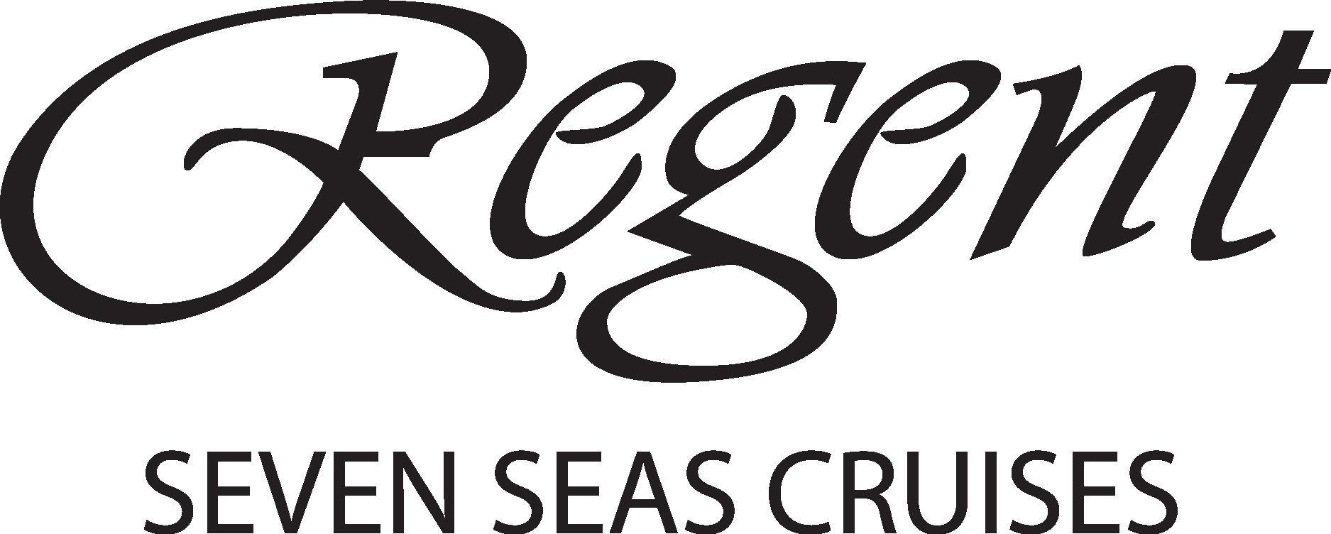 Logo of Regent Seven Seas Cruises featuring a stylized handwritten text and tagline.