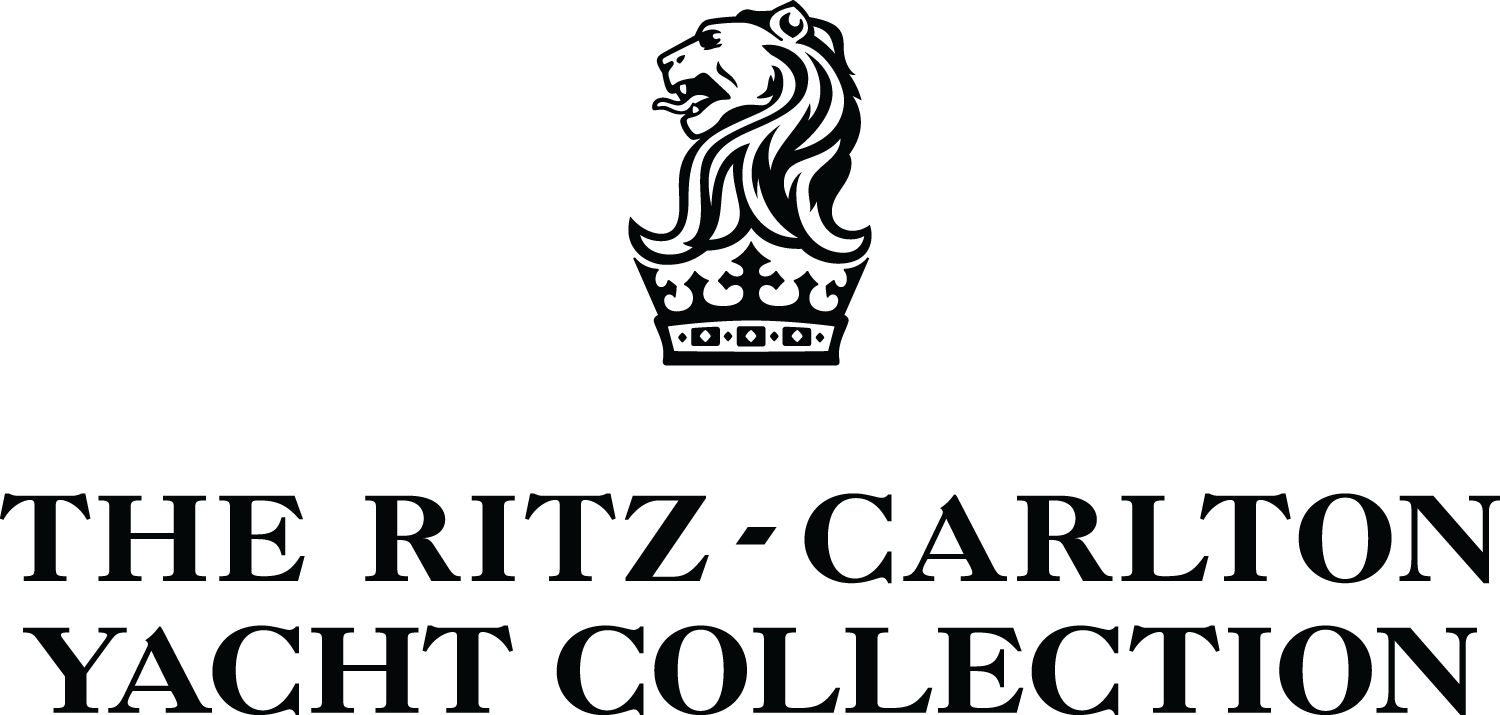 Ritz-Carlton yacht collection logo with a lion head emblem above the text.