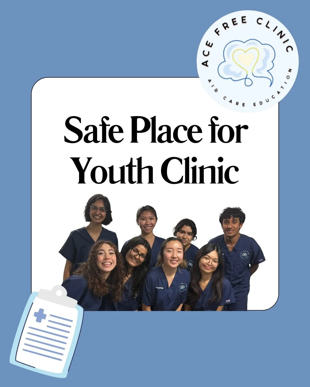 Safe Place for Youth Clinic!!

Take a look at one of our previous clinics 👀

 Everyone had a great time at the Safe Place for Youth Clinic! ACE volunteers used their learned clinical skills, including measuring blood glucose and oxygen levels to hel