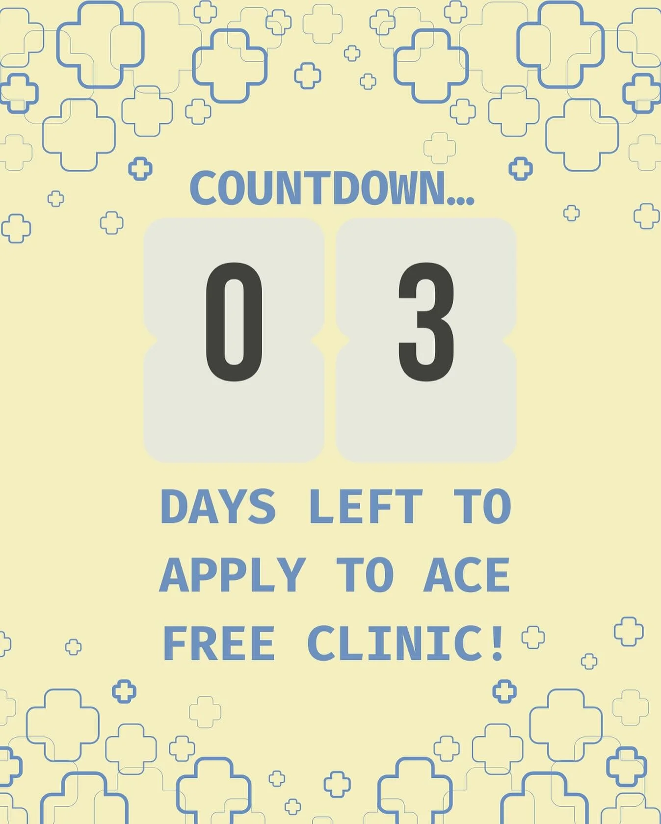 Only THREE more days until ACE applications are due! DM us or reach out via acefcrecruitment@gmail.com if you are having trouble or have questions about our organization! 💙💛

Due: Friday, October 3rd at 11:59 PM (end of week 1) 

tinyurl.com/ACEfal