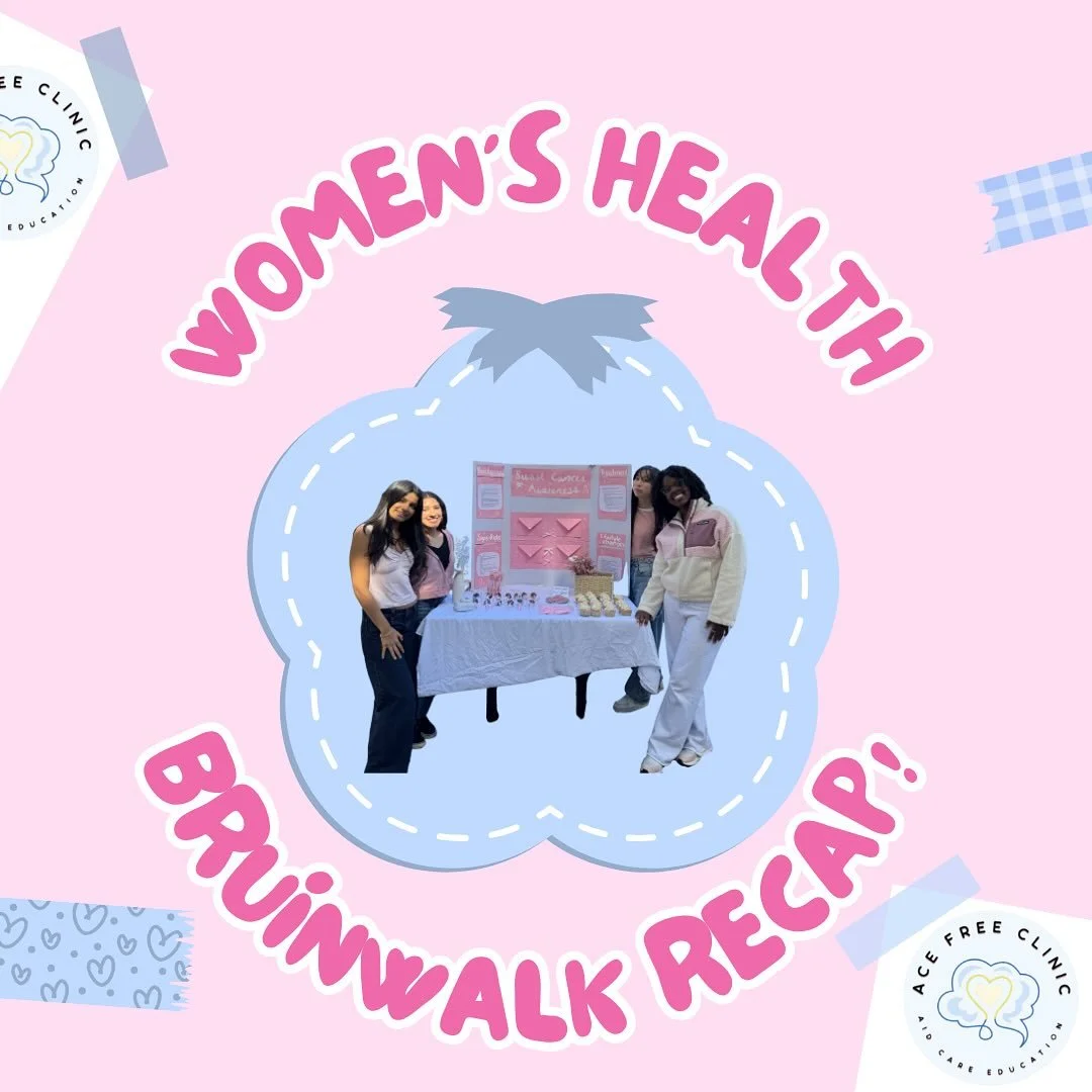 💗 Women&rsquo;s Health Bruinwalk Event! 💗

Thank you to everyone for coming to support our Breast Cancer Awareness event this past week! We enjoyed seeing our ACE members volunteer and educate others on this important topic! The Women&rsquo;s Healt