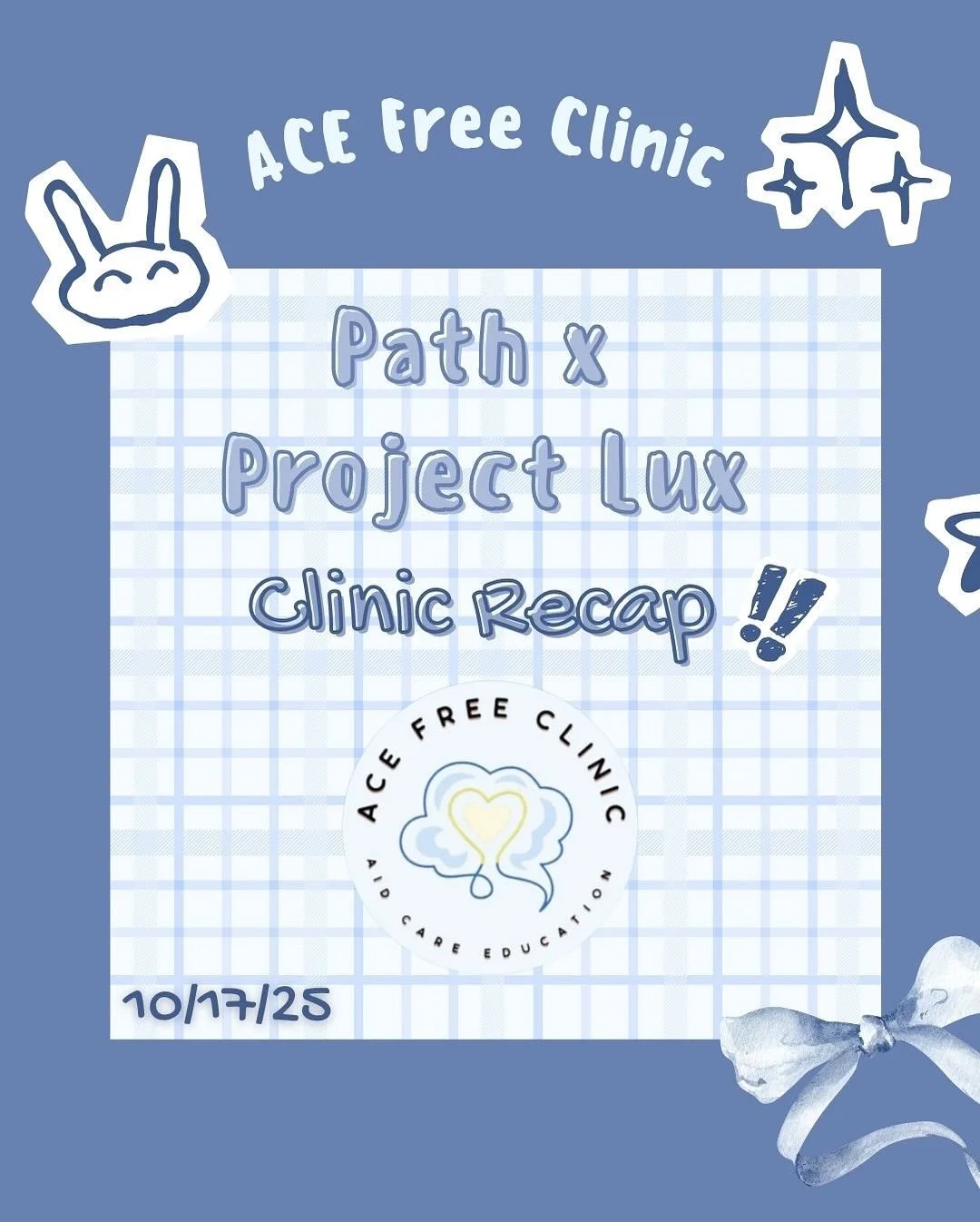 Path x Project Lux Clinic Recap!! 💙 Thank you to all our ACE volunteers who helped out with another successful clinic, we couldn&rsquo;t do it without you! Keep on the lookout for more opportunities 👀🩺💛