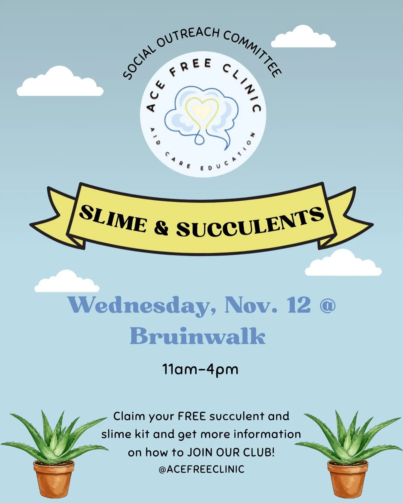 Who&rsquo;s excited for winter recruitment! Come check out our Social Outreach Committee&rsquo;s booth on Bruinwalk Wednesday, November 12th from 11 am - 4 pm! 🤩 Build your own unique slime*, earn a free succulent*, AND learn more about what ACE has