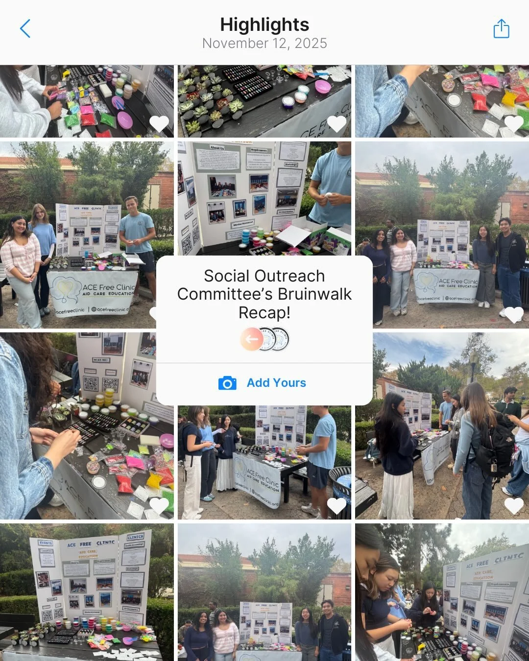 Social Outreach Bruinwalk Recap 🤩 Thank you to everyone who stopped by last week and checked out the Social Outreach Committee&rsquo;s booth on Bruinwalk! We hope you learned a bit more about what ACE has to offer and enjoyed the fun slime and succu