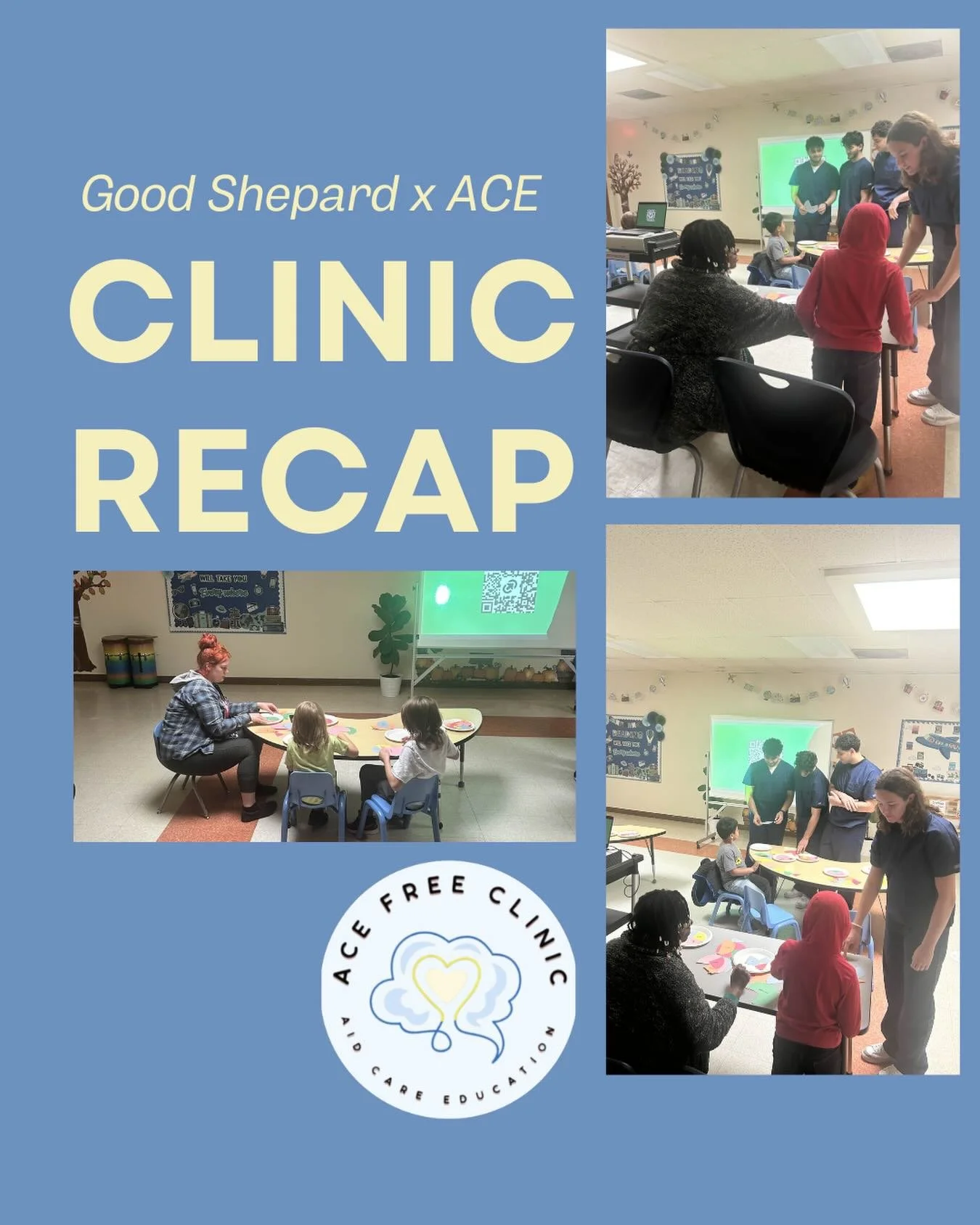 Good Shepard Recap 💙💙 Thank you to all of our volunteers who helped with this Nutrition Workshop 🤩 We appreciate all of your hard work and dedication to ACE 🩺