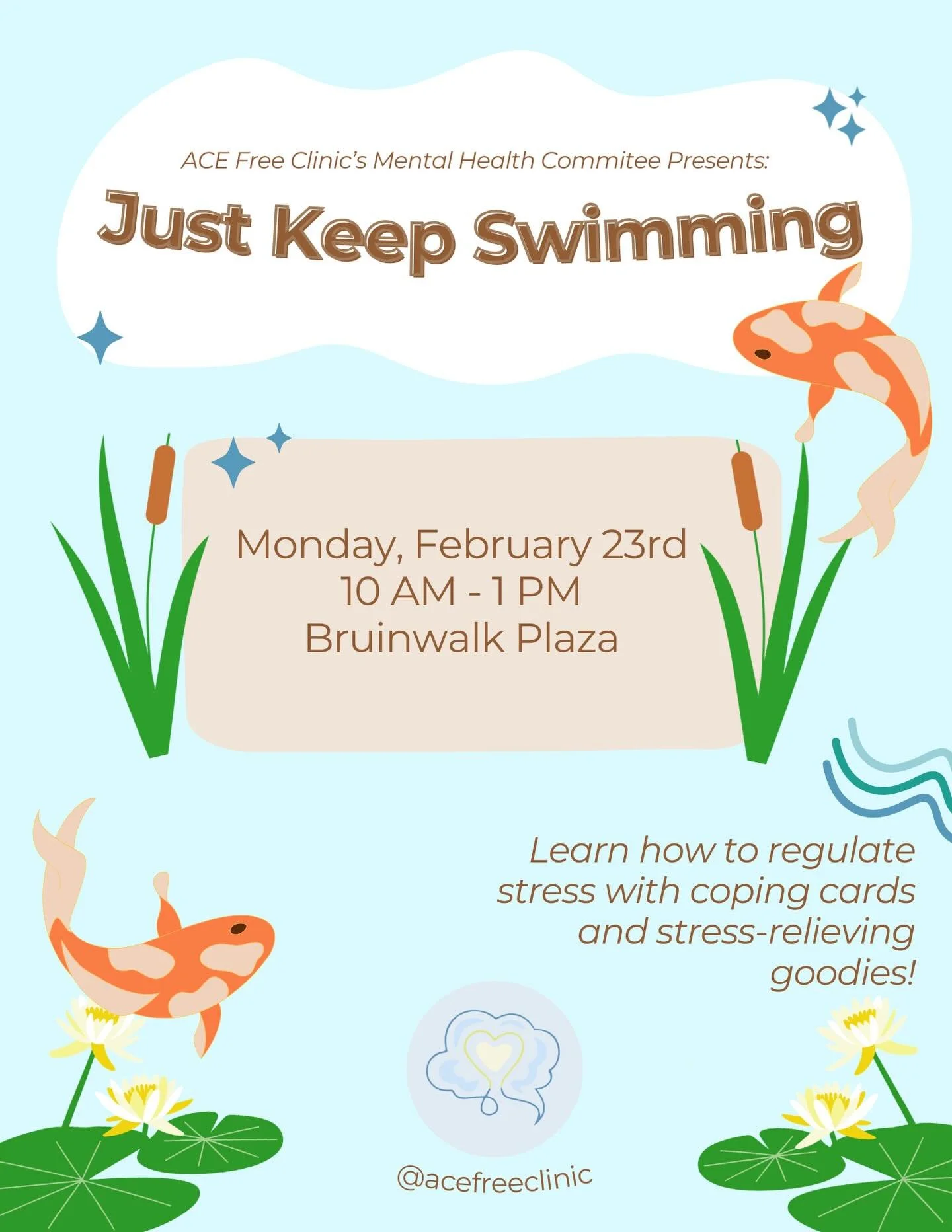 Come join our Mental Health Committee on Bruinwalk tomorrow 🤗 Alongside with Social Outreach, free goodies will be handed out and you can even learn more about how to alleviate stress 💙 see you all tomorrow!