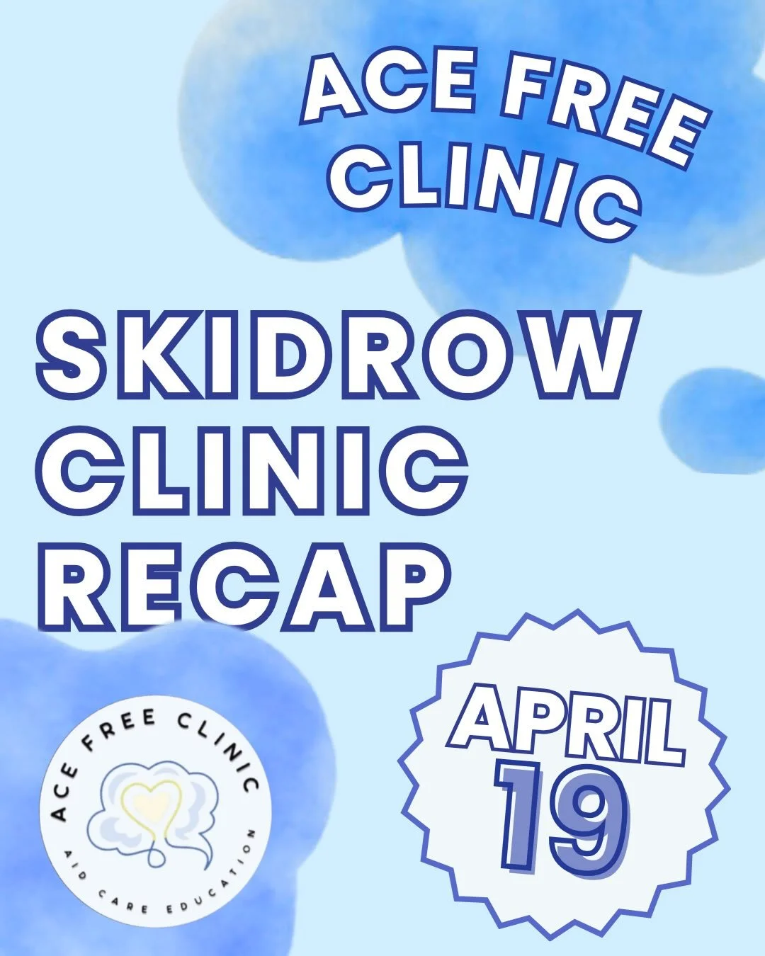 Skid Row Refresh Clinic Recap 💙💛 Huge thanks to our volunteers who came out! Keep working hard ACE fam, let&rsquo;s continue to help our community 🩺🫶🏻
