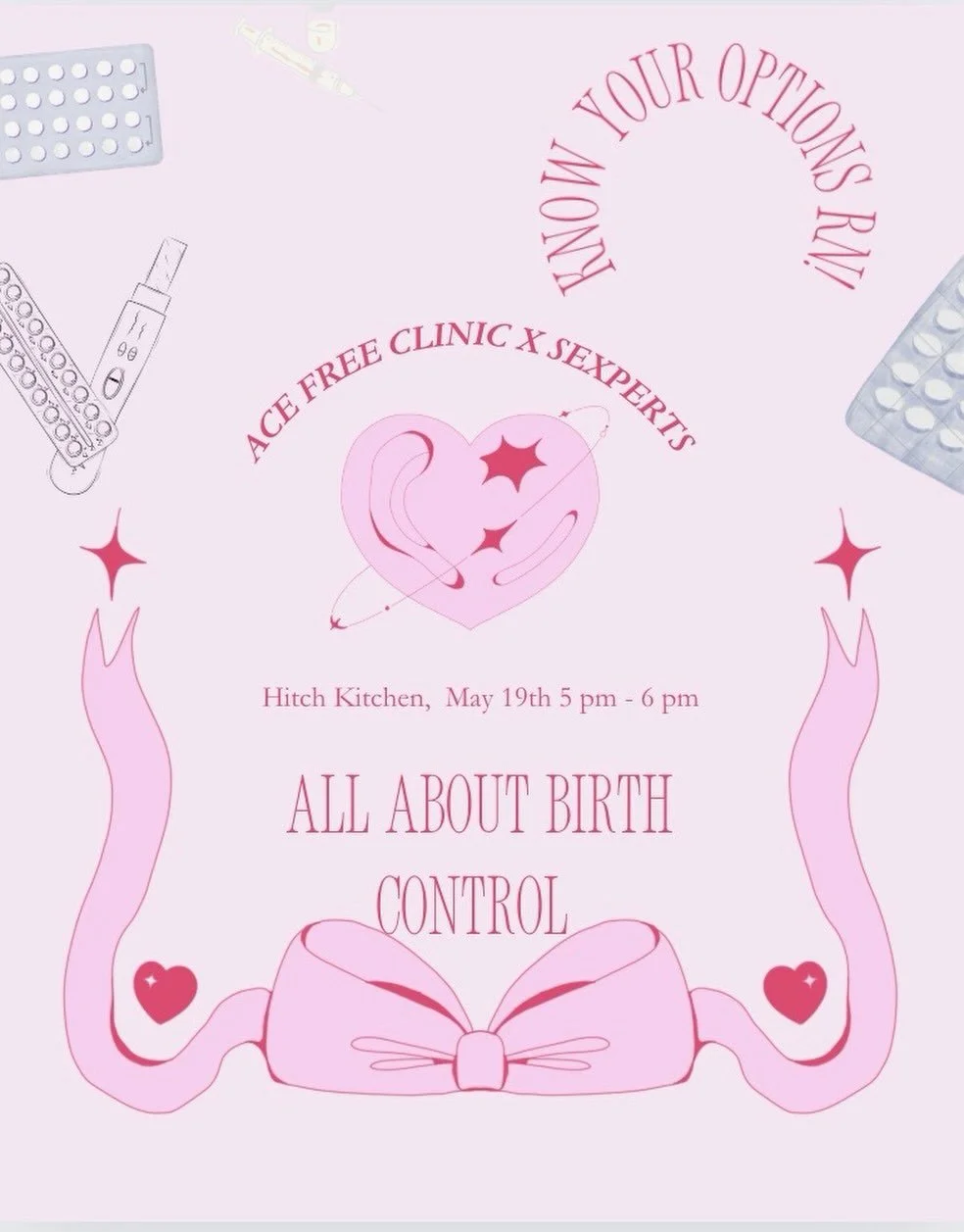 Women&rsquo;s Health Committee is doing another collab with Sexperts 😻😻 Learn all about birth control, bring yummy snacks, and have a good time being informed! Hope to see you all there! 💗💗