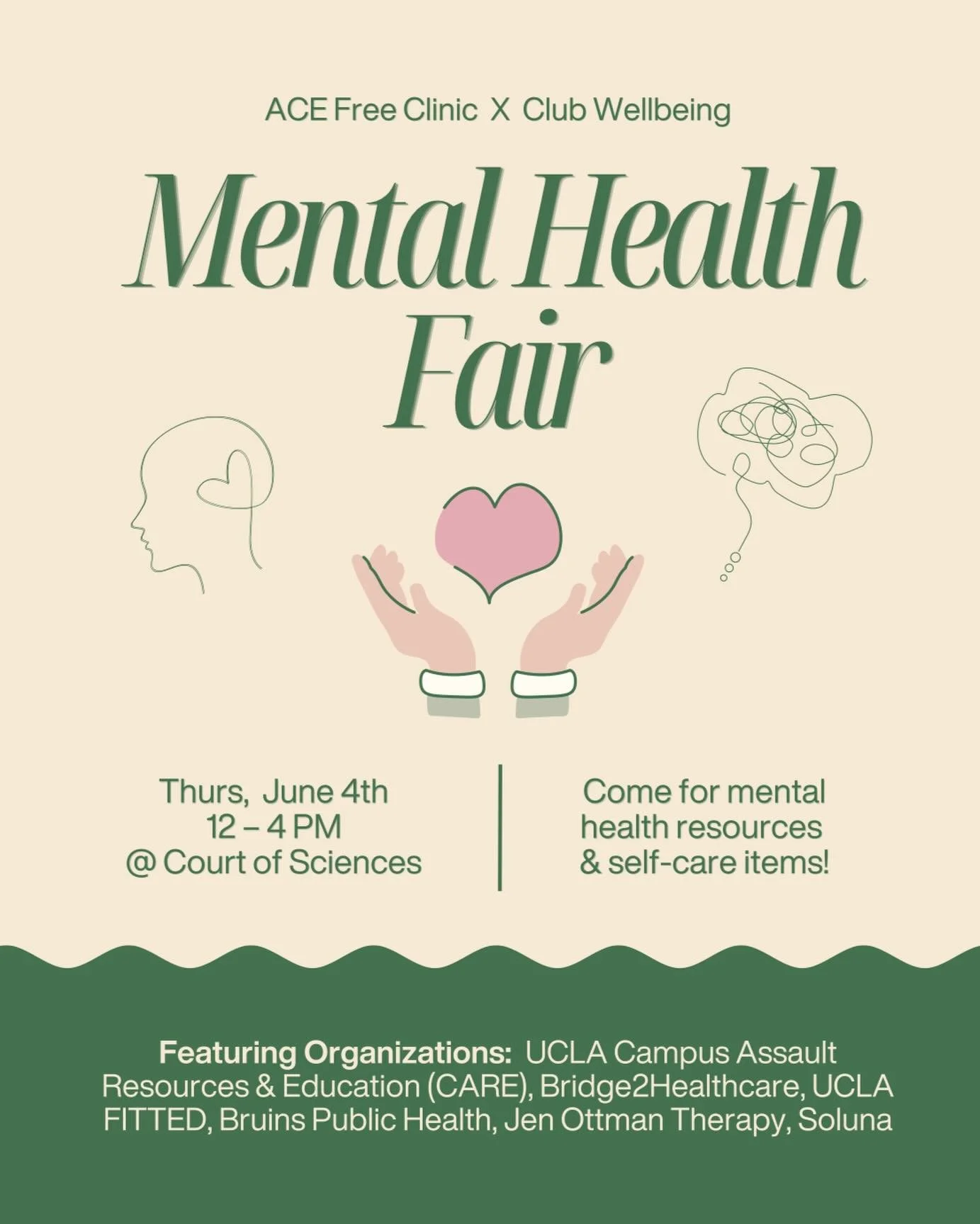 Visit our Mental Health Committee TODAY at the Mental Health Fair from 12-4 PM!! Win free goodies and learn more about mental health resources &amp; self care 🤗🤗 See you all there! 💙