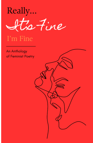 Cover of a book titled "Really... Still Fine: I'm Fine" featuring a minimalistic line drawing of a face in profile on a red background.